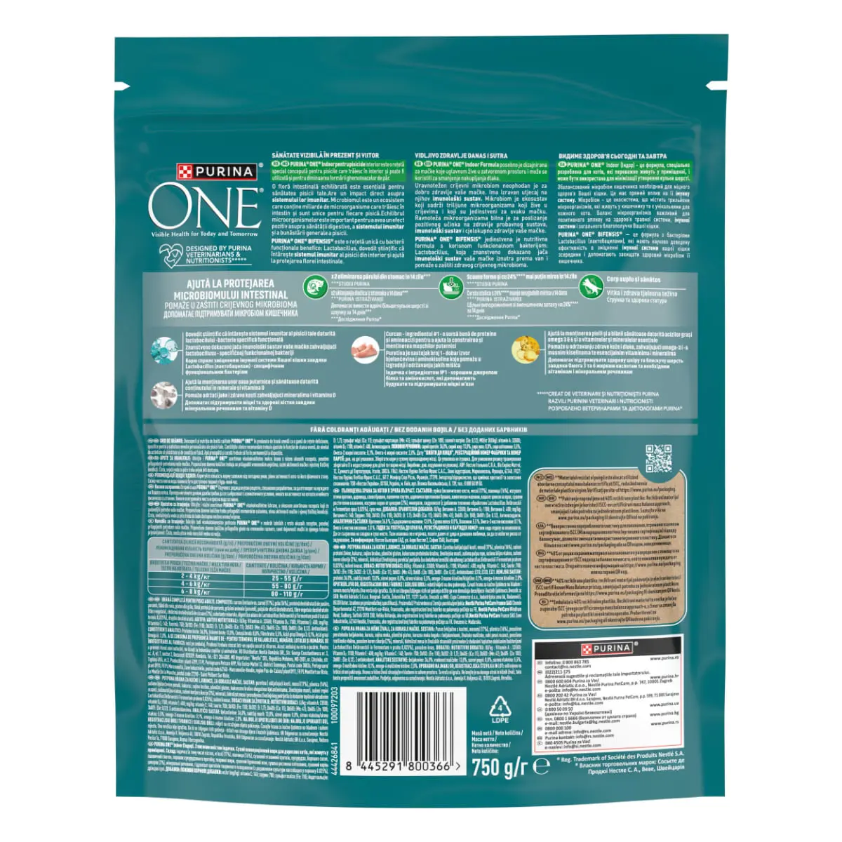 PURINA One Indoor, Curcan si Cereale Integrale, hrana uscata pisici, 750g - Image 3