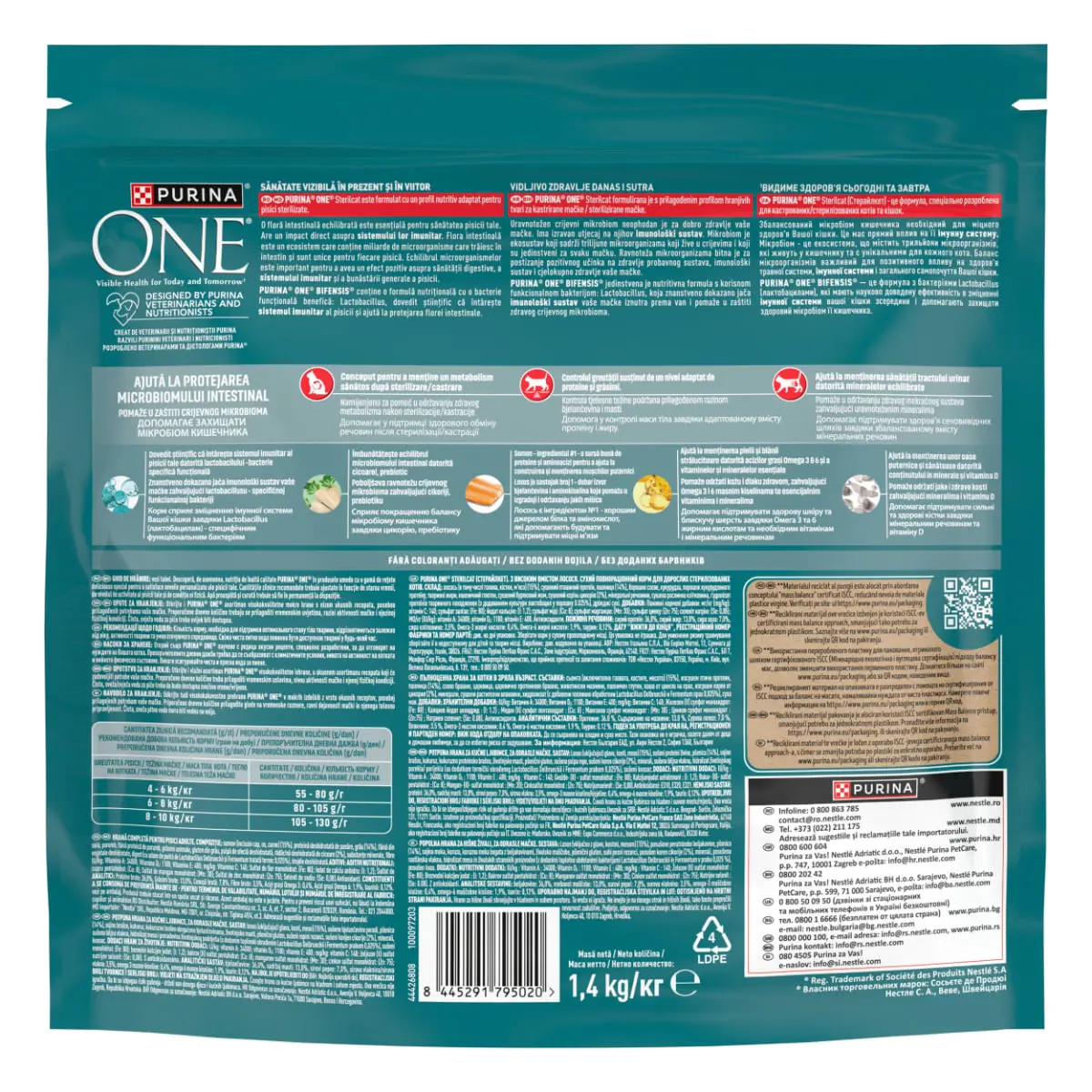 PURINA One Sterilcat, Somon si Grau, hrana uscata pisici sterilizate, 1,4kg - Image 4