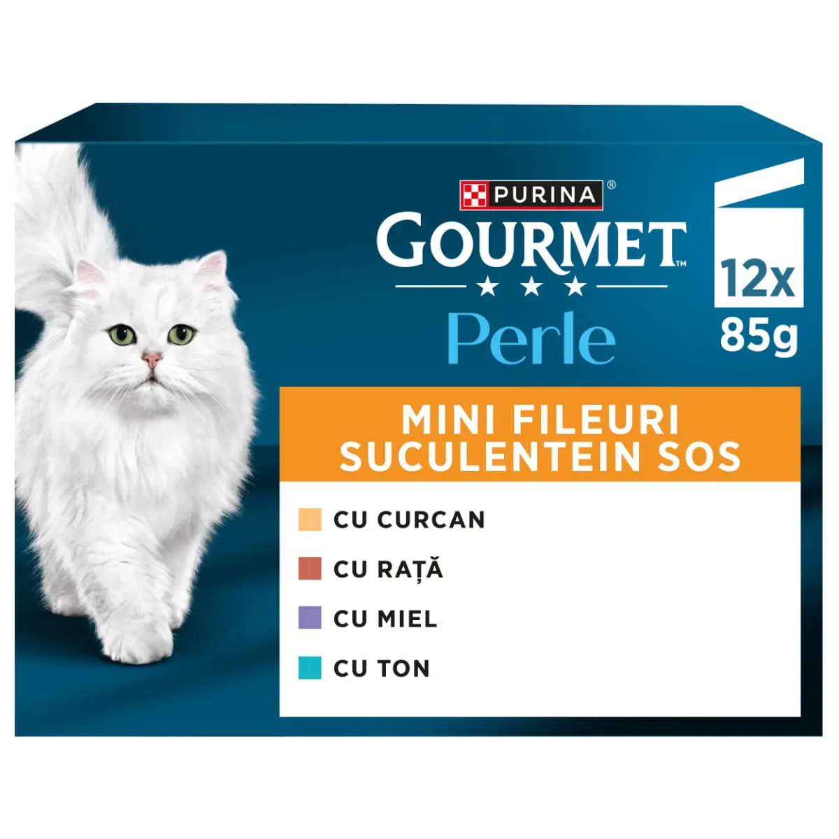 GOURMET Perle Curcan, Rata, Miel, Ton, plic hrana umeda pisici, (in sos), bax, 85g x 12buc - Image 7