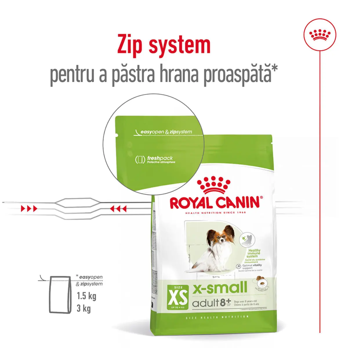 ROYAL CANIN X-Small Adult 8+, hrana uscata caini senior, 1.5kg - Image 12