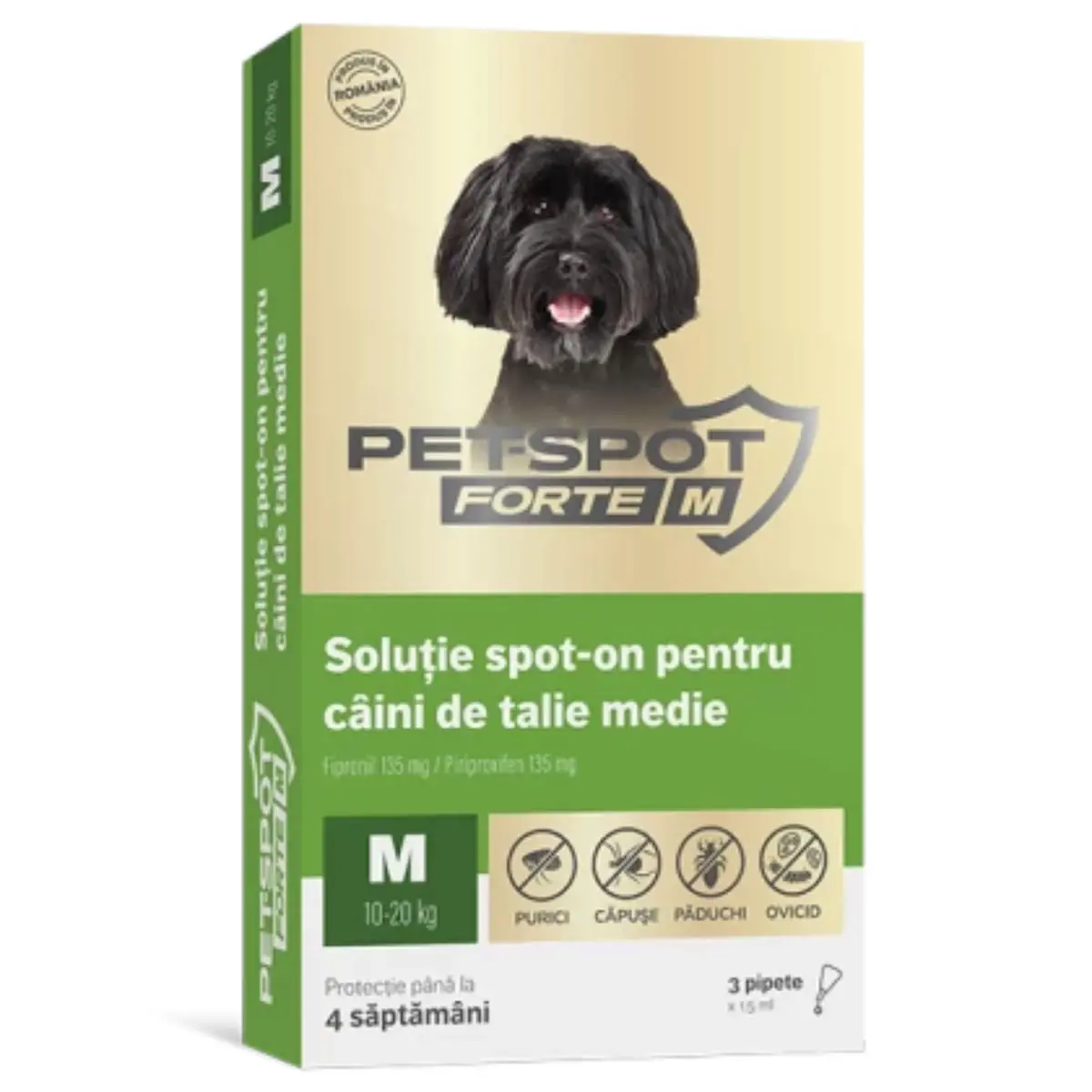 PASTEUR Pet Spot Forte, deparazitare externa caini, pipeta PASTEUR Pet Spot Forte, deparazitare externa caini, M(10 - 20kg), pipeta, 1.5ml x 3buc
