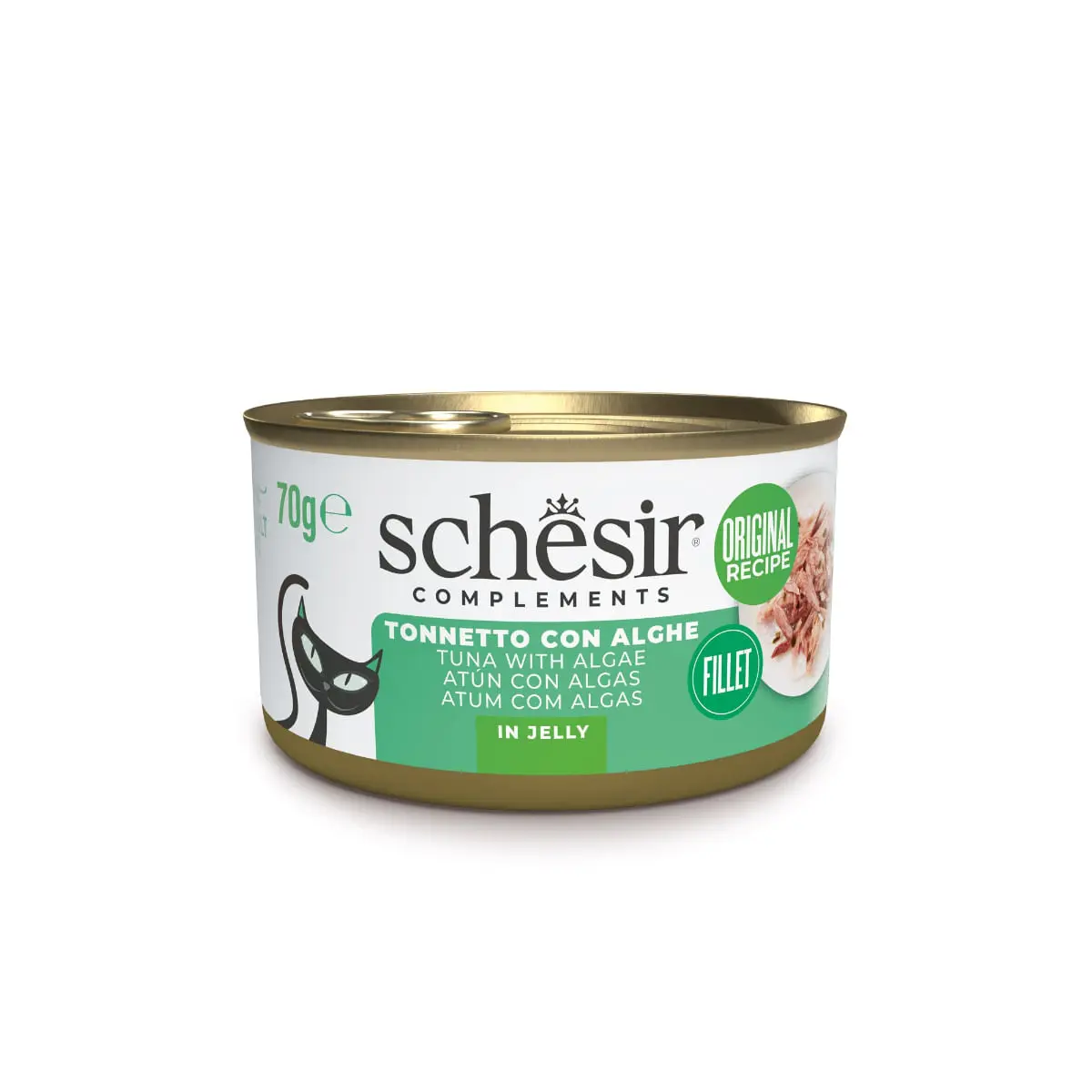 SCHESIR Complementary In Jelly, Ton si Alge Marine, conserva hrana umeda pisici, (in aspic), 70g