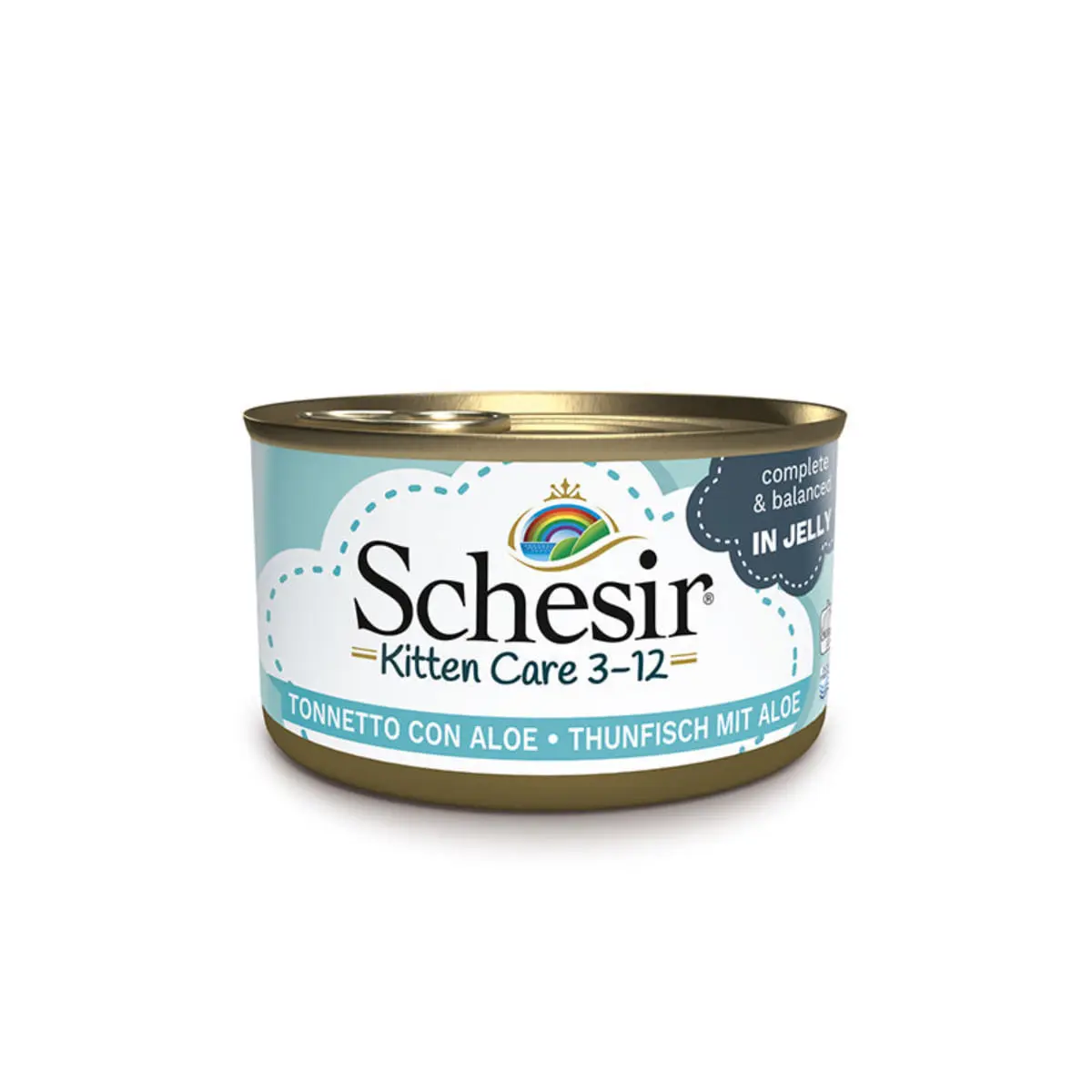 SCHESIR Baby Kitten, Ton si Aloe Vera, conserva hrana umeda pisici junior, (in aspic), 85g
