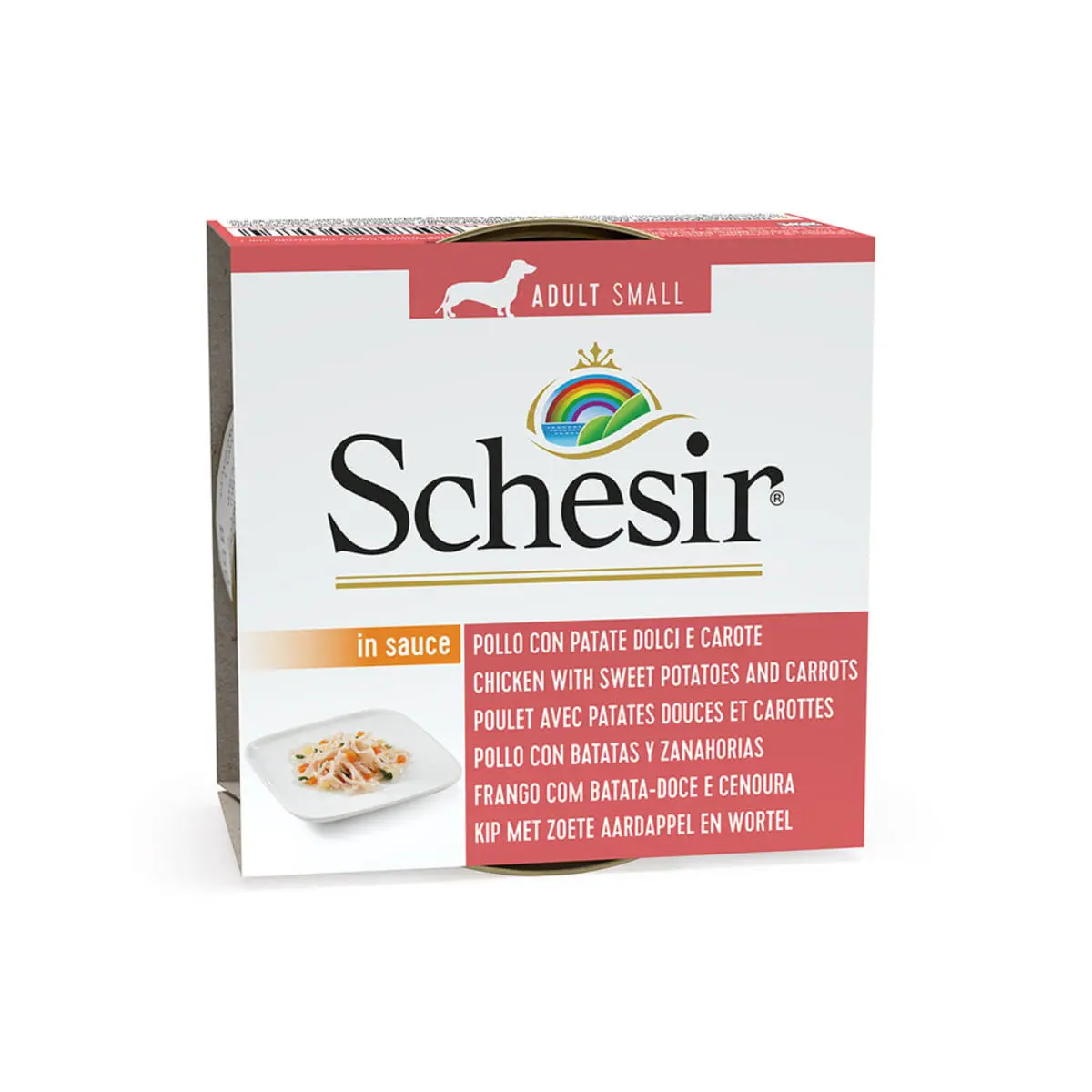 SCHESIR Complementary Adult Small , XS-S, Pui si Morcov, conserva hrana umeda caini, (in aspic), 85g - Image 3