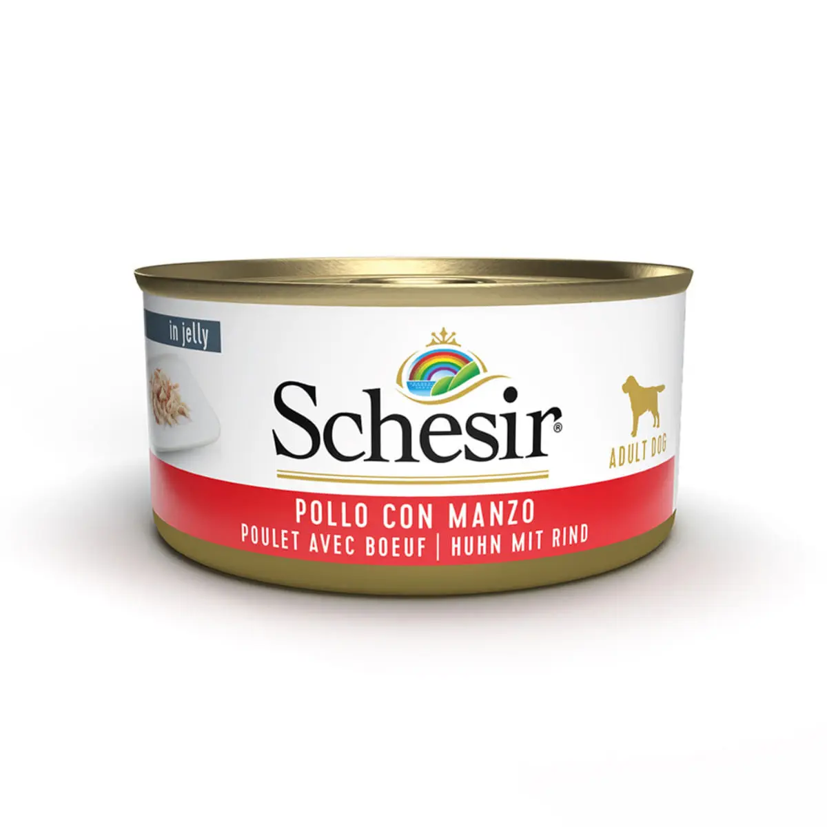 SCHESIR Complementary In Jelly, XS-XL, Pui si Vita, conserva hrana umeda caini, (in aspic), 150g