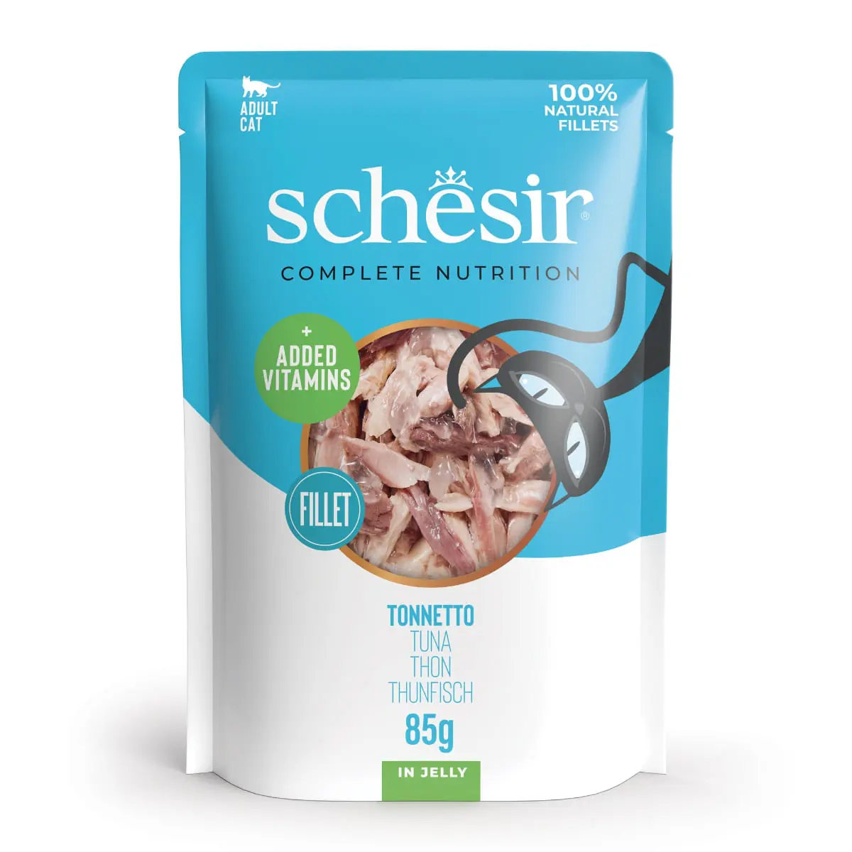 SCHESIR Complementary In Jelly, Ton, plic hrana umeda pisici, (in aspic), 85g