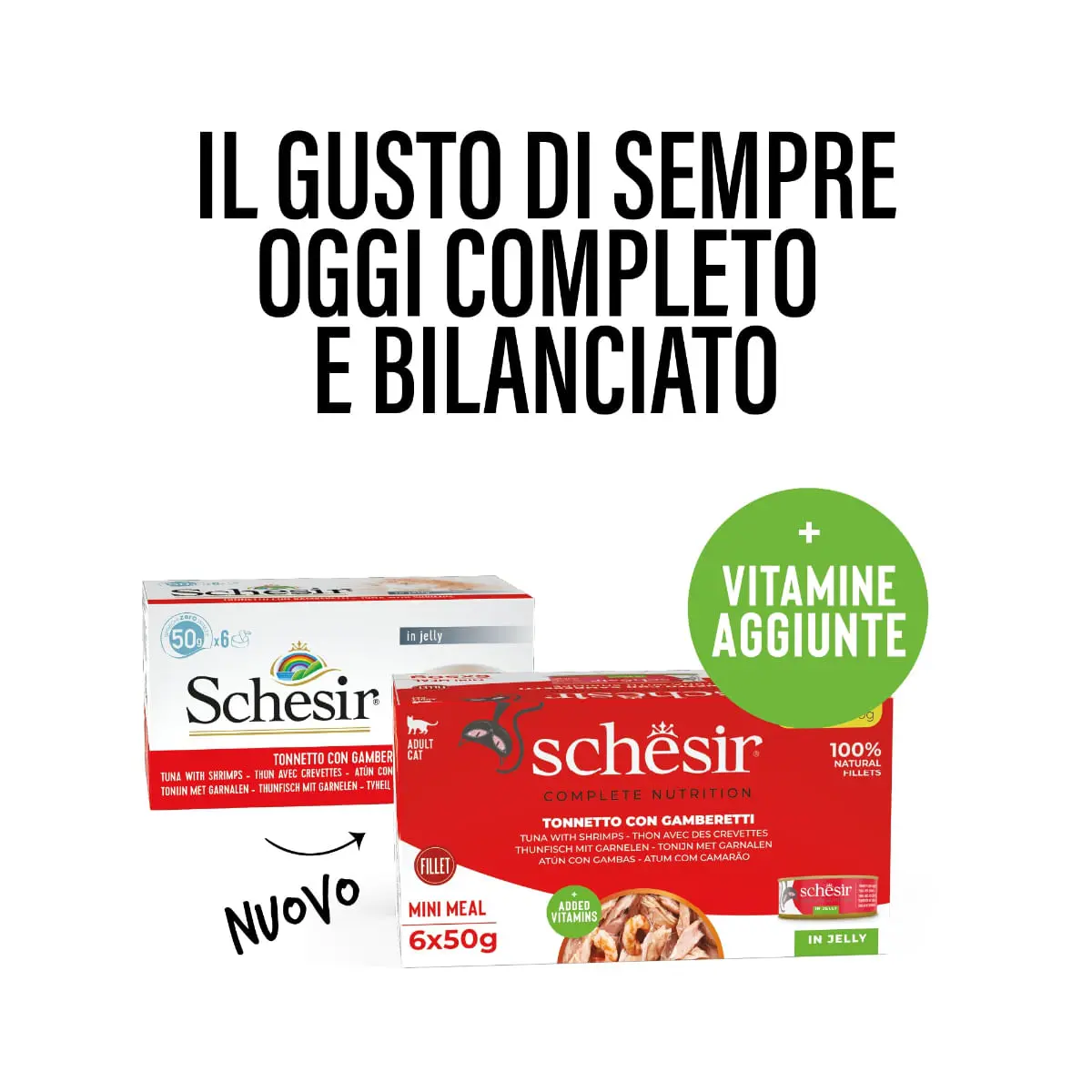 SCHESIR Complete Nutrition Multipack, Ton si Creveti, conserva hrana umeda pisici, (in aspic), multipack, 50g x 6buc - Image 3