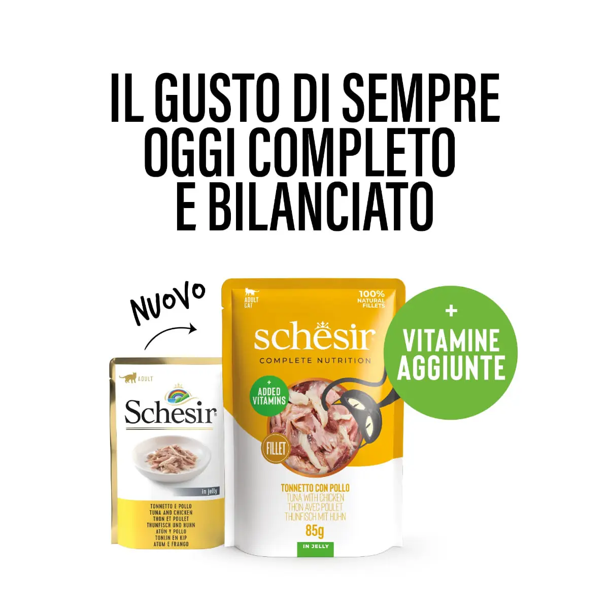 SCHESIR Complementary In Jelly, Ton si Pui, plic hrana umeda pisici, (in aspic), 85g - Image 3