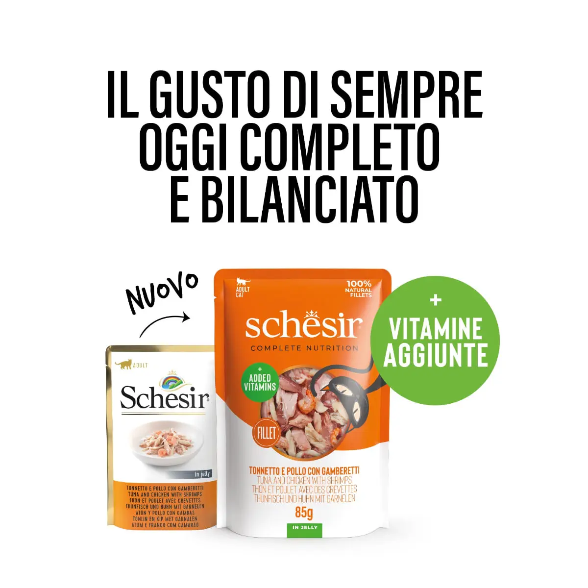 SCHESIR Complete Nutrition, Ton si Pui, plic hrana umeda pisici, (in aspic), 85g - Image 3