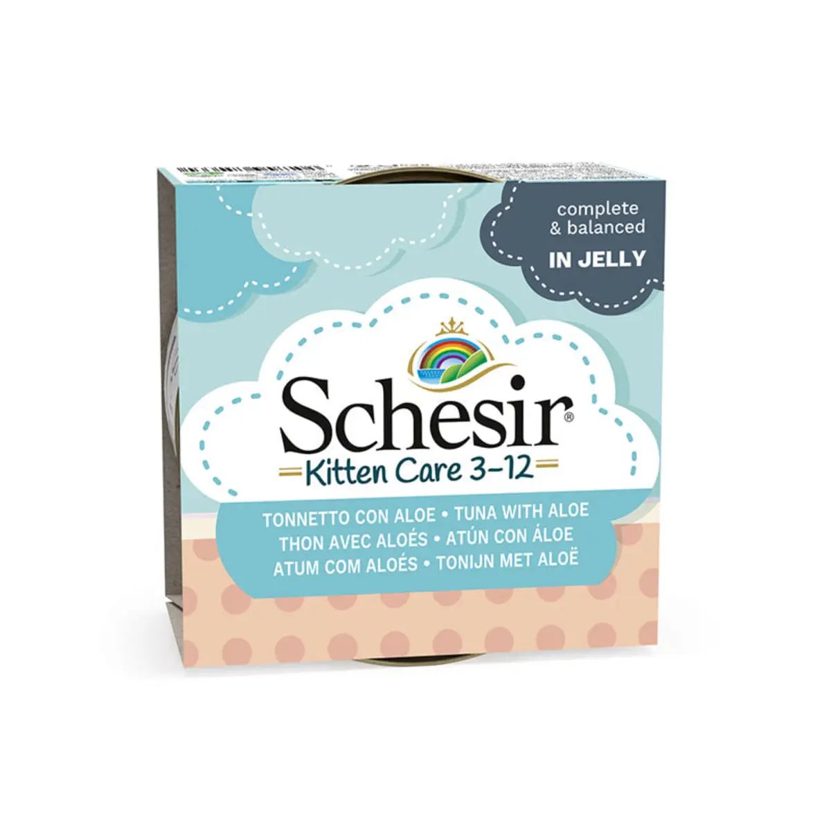 SCHESIR Baby Kitten, Ton si Aloe Vera, conserva hrana umeda pisici junior, (in aspic), 85g - Image 4