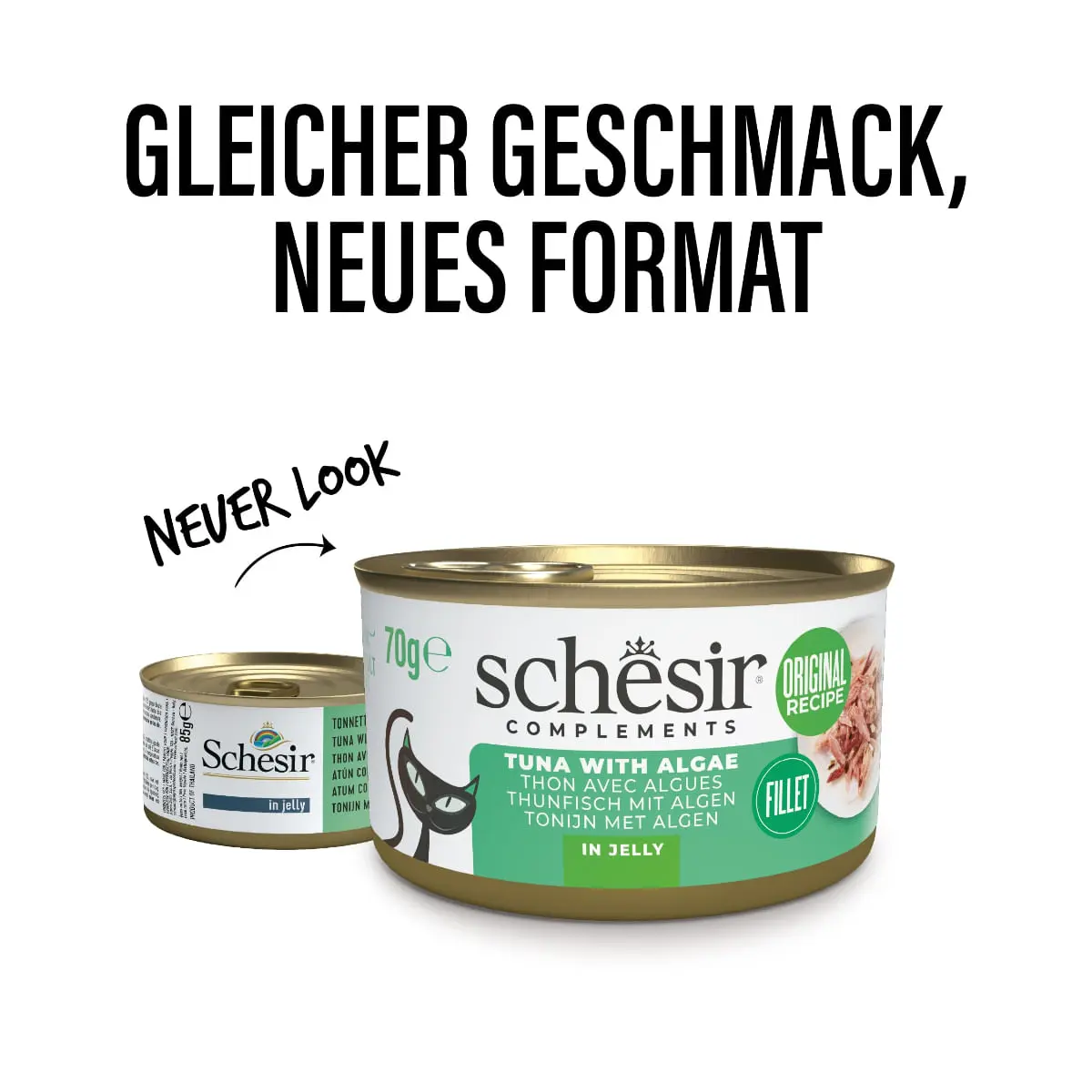 SCHESIR Complementary In Jelly, Ton si Alge Marine, conserva hrana umeda pisici, (in aspic), 70g - Image 5