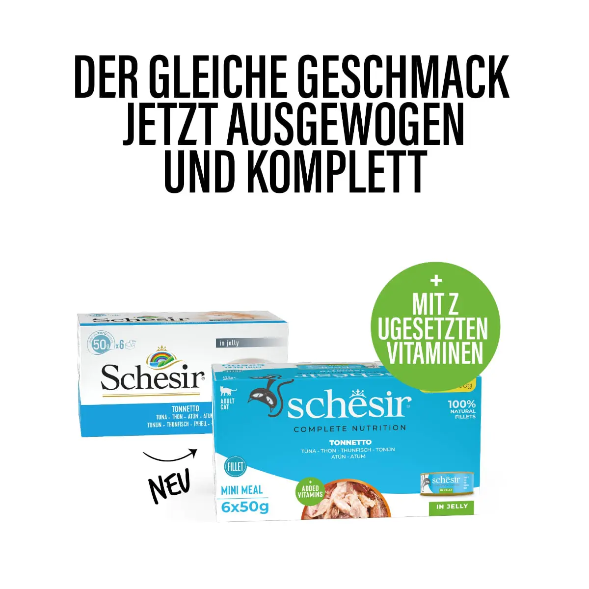 SCHESIR Complete Nutrition Multipack, Ton, conserva hrana umeda pisici, (in aspic), multipack, 50g x 6buc - Image 4