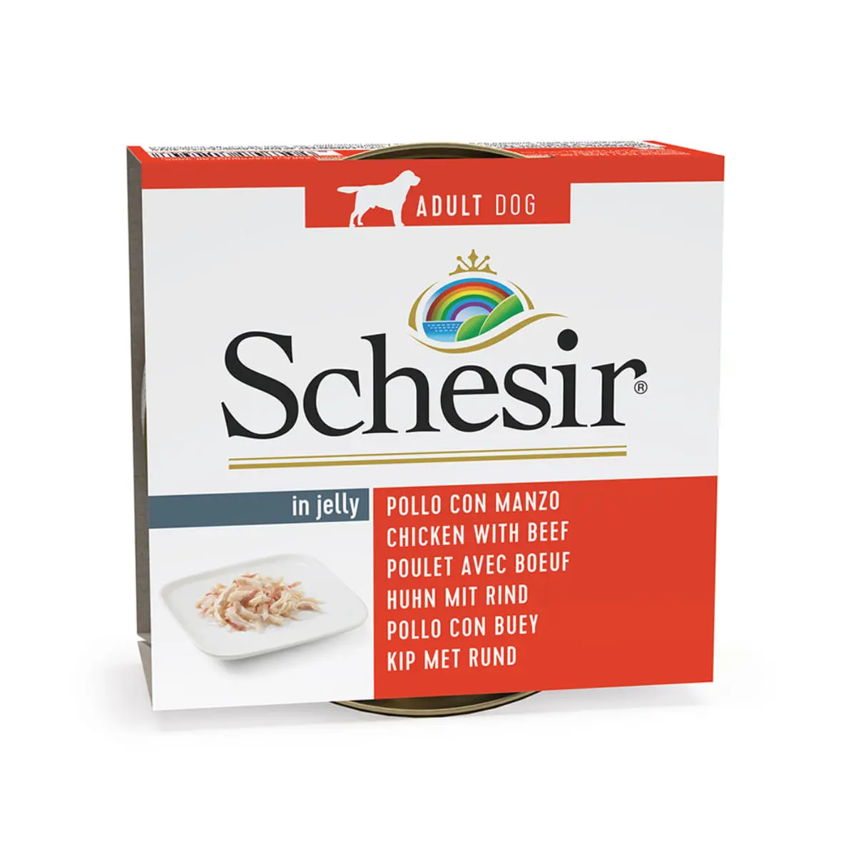 SCHESIR Complementary In Jelly, XS-XL, Pui si Vita, conserva hrana umeda caini, (in aspic), 150g - Image 4