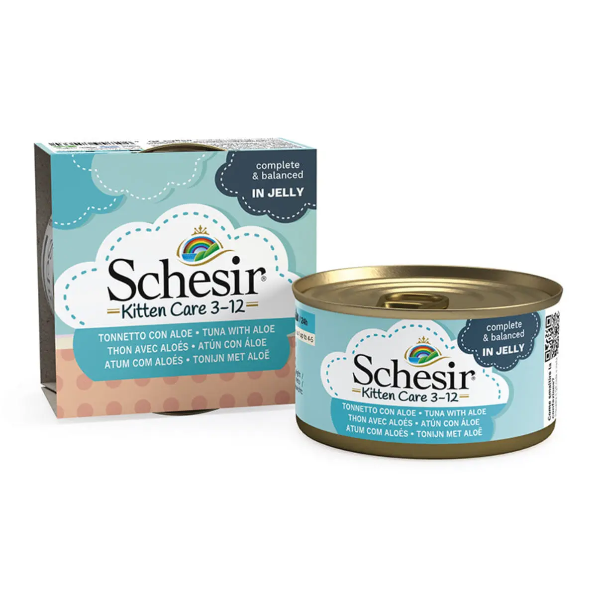SCHESIR Baby Kitten, Ton si Aloe Vera, conserva hrana umeda pisici junior, (in aspic), 85g - Image 6