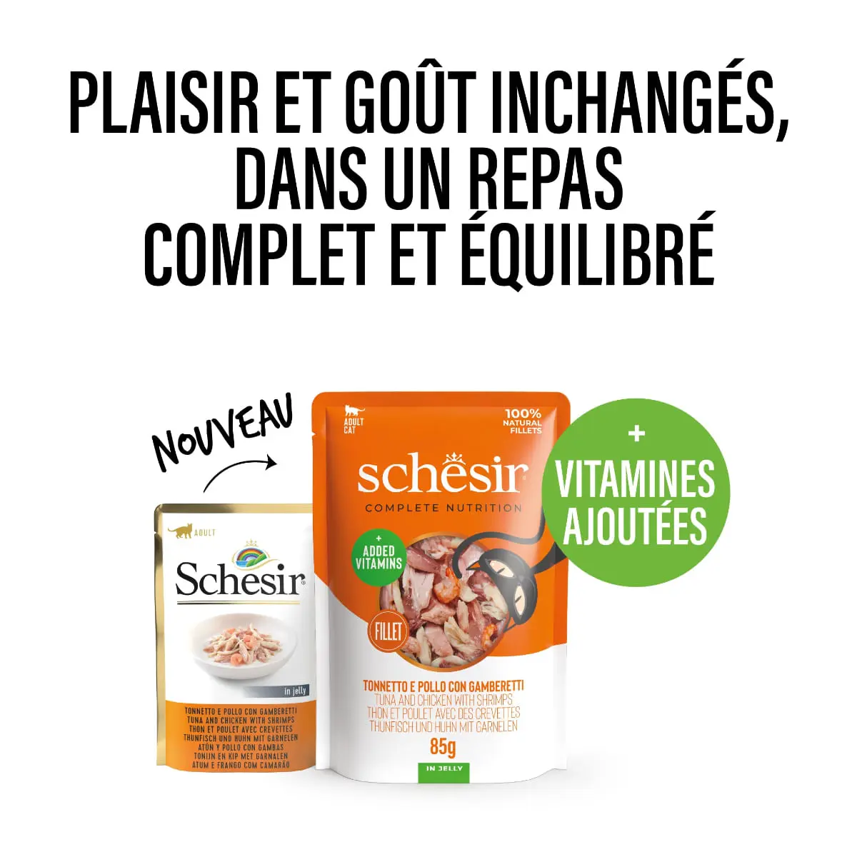 SCHESIR Complete Nutrition, Ton si Pui, plic hrana umeda pisici, (in aspic), 85g - Image 6