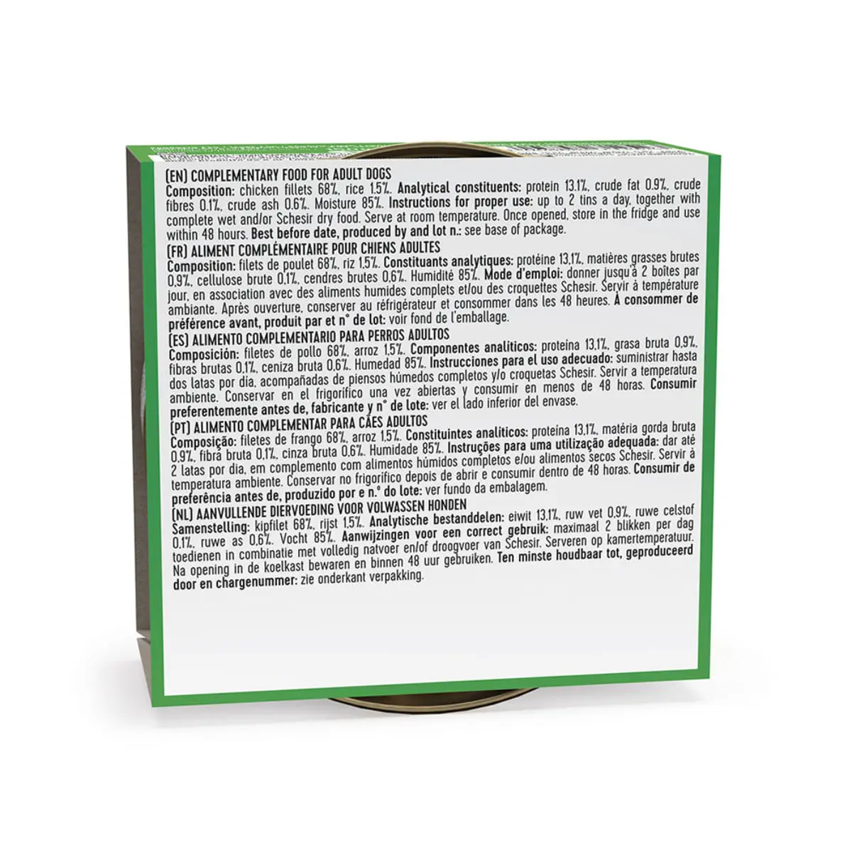 SCHESIR Complementary In Jelly, XS-XL, Pui, conserva hrana umeda caini, (in aspic), 150g - Image 6