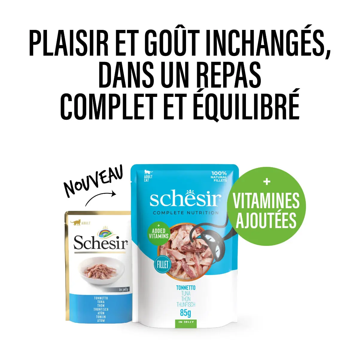 SCHESIR Complementary In Jelly, Ton, plic hrana umeda pisici, (in aspic), 85g - Image 6