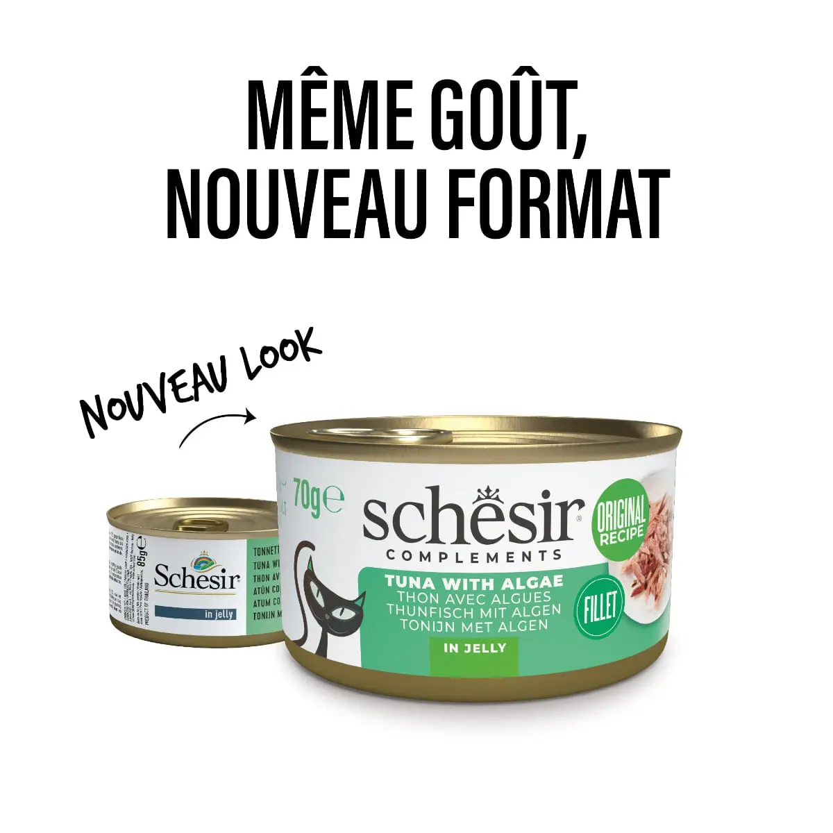SCHESIR Complementary In Jelly, Ton si Alge Marine, conserva hrana umeda pisici, (in aspic), 70g - Image 7