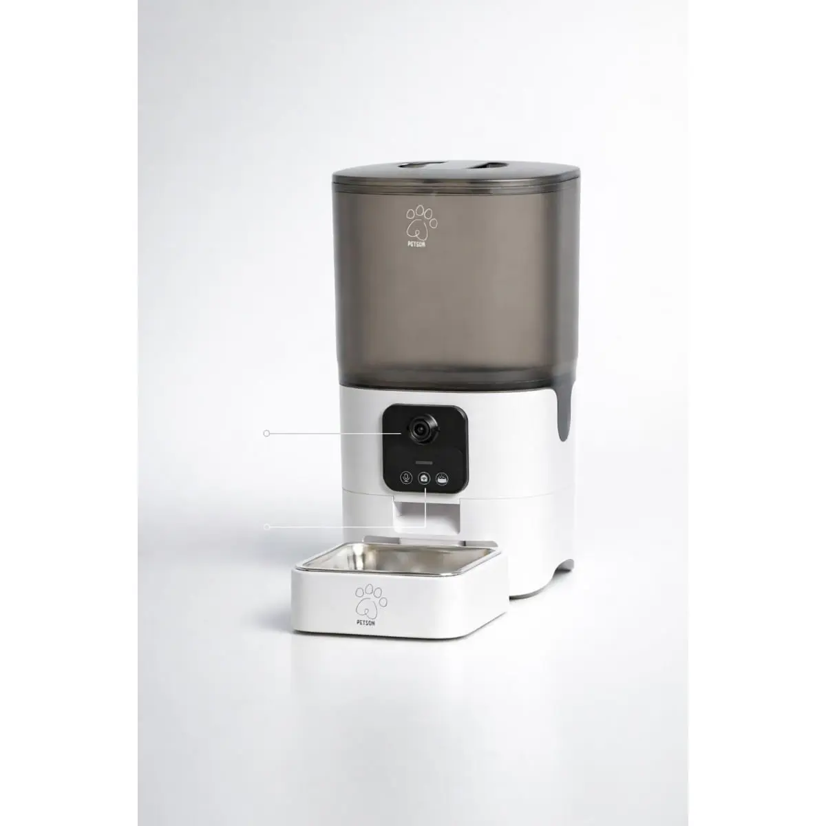 PETSON PetFeeder, hranitor automat caini, 1 bol patrat, aplicatie mobila, senzor, programabil, ABS PETSON PetFeeder, hranitor automat caini si pisici, 1 bol patrat, aplicatie mobila, senzor, programabil, ABS, alb, 6l - Image 2