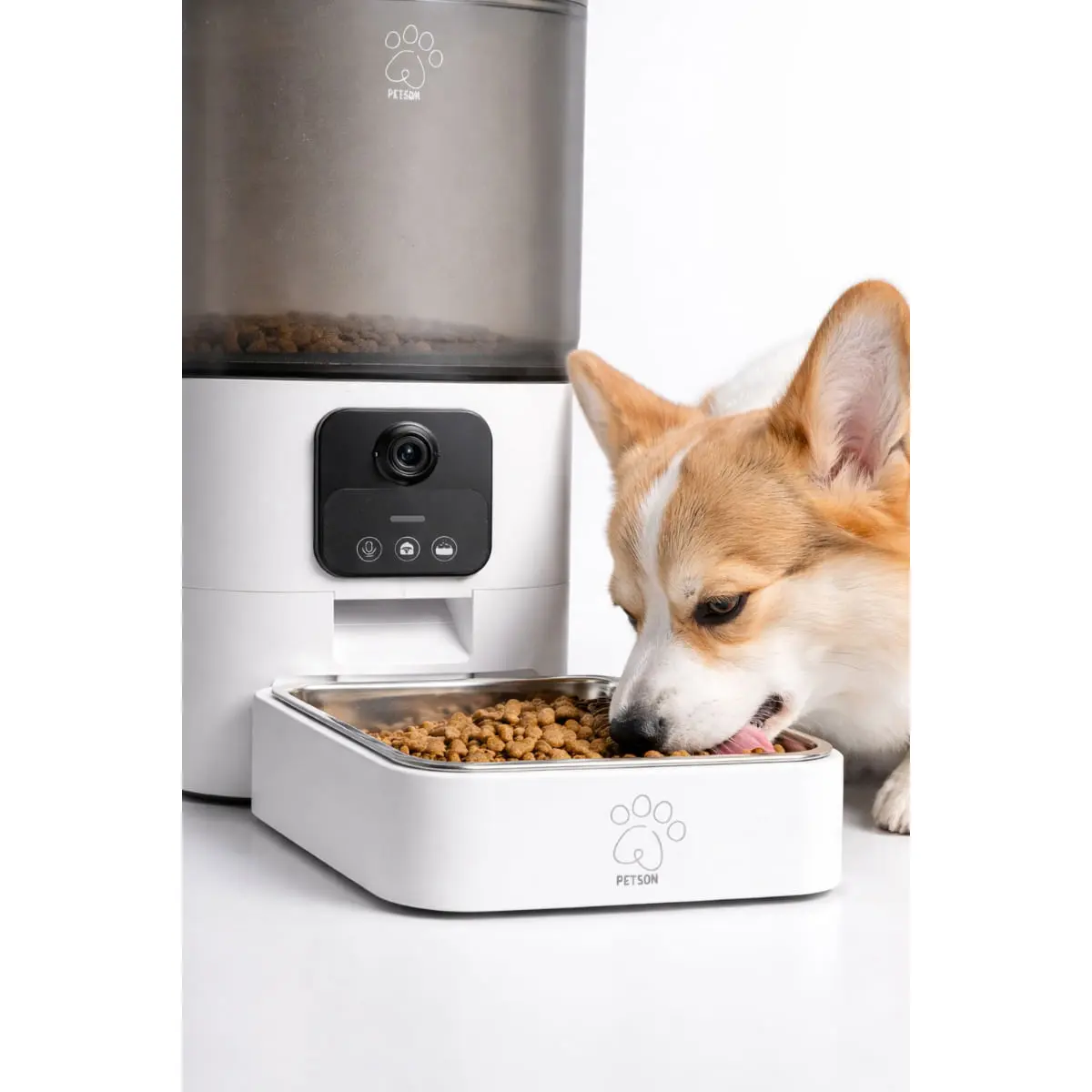 PETSON PetFeeder, hranitor automat caini, 1 bol patrat, aplicatie mobila, senzor, programabil, ABS PETSON PetFeeder, hranitor automat caini si pisici, 1 bol patrat, aplicatie mobila, senzor, programabil, ABS, alb, 6l - Image 3