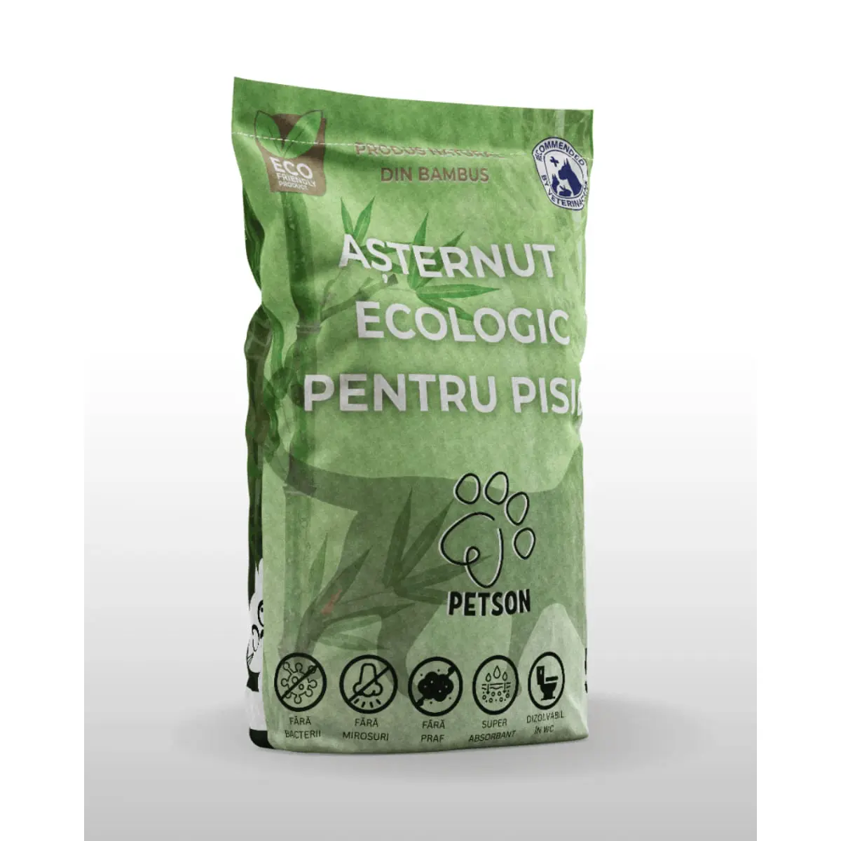 PETSON Nisip pentru pisici din fibra de bambus, asternut igienic pisici, peleti, fibra de bambus, aglomerant, ecologic, fara praf, biodegradabil PETSON Nisip pentru pisici din fibra de bambus, asternut igienic pisici, peleti,  fibra de bambus, aglomerant - Image 2