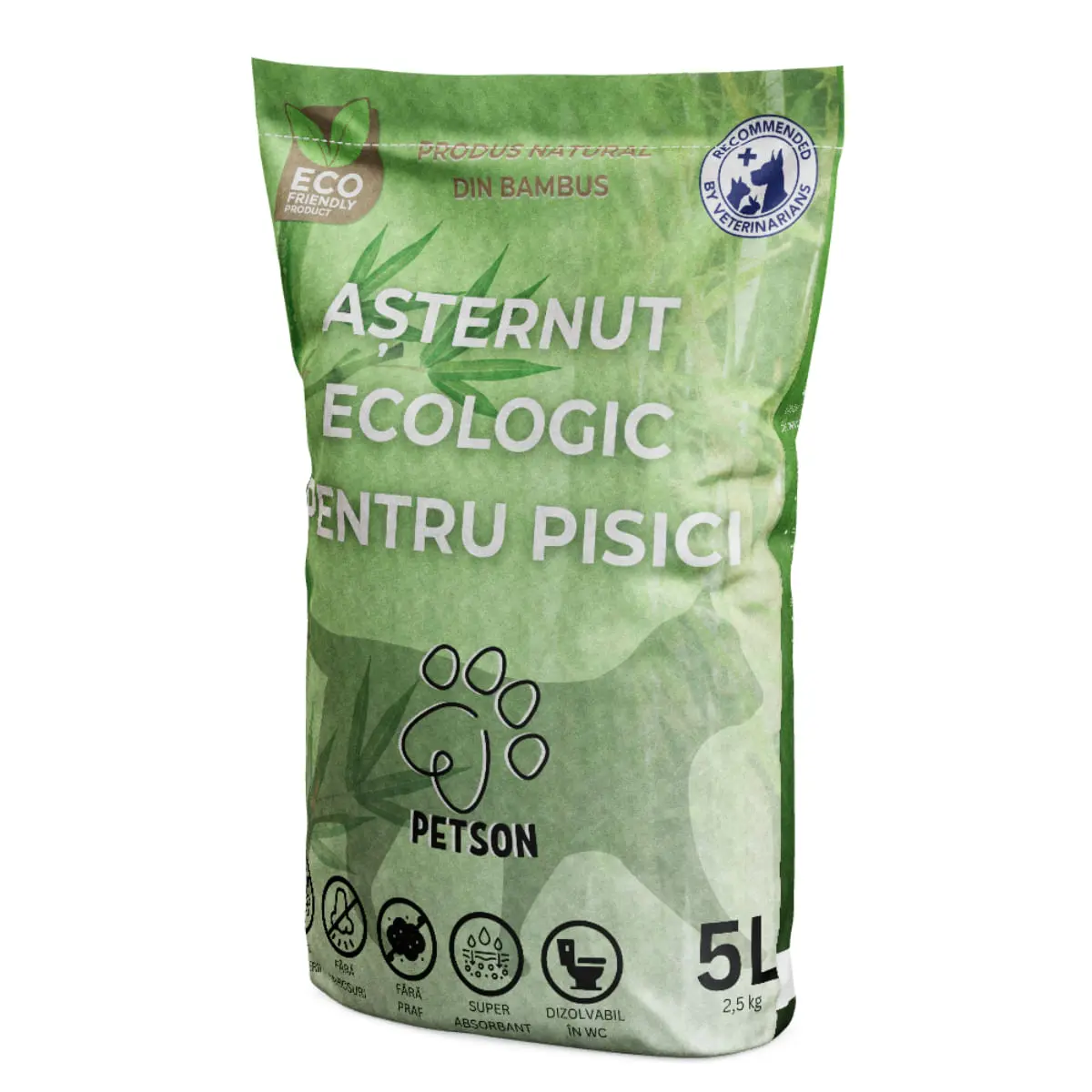 PETSON Nisip pentru pisici din fibra de bambus, asternut igienic pisici, peleti, fibra de bambus, aglomerant, ecologic, fara praf, biodegradabil PETSON Nisip pentru pisici din fibra de bambus, asternut igienic pisici, peleti,  fibra de bambus, aglomerant - Image 5