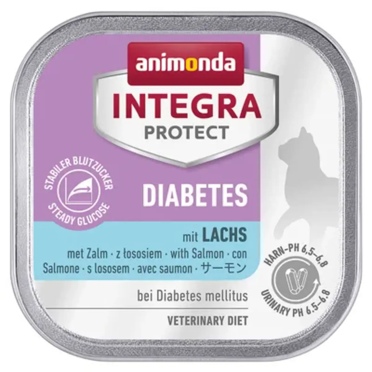INTEGRA PROTECT Diabetes, Somon, dieta veterinara, tavita hrana umeda fara cereale pisici, diabet, (in aspic), 100g