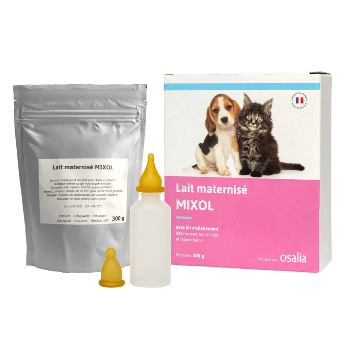 MIXOL lapte maternal cu Kit biberon si tetina, cutie inlocuitor lapte matern caini si pisici, 300g - Image 3