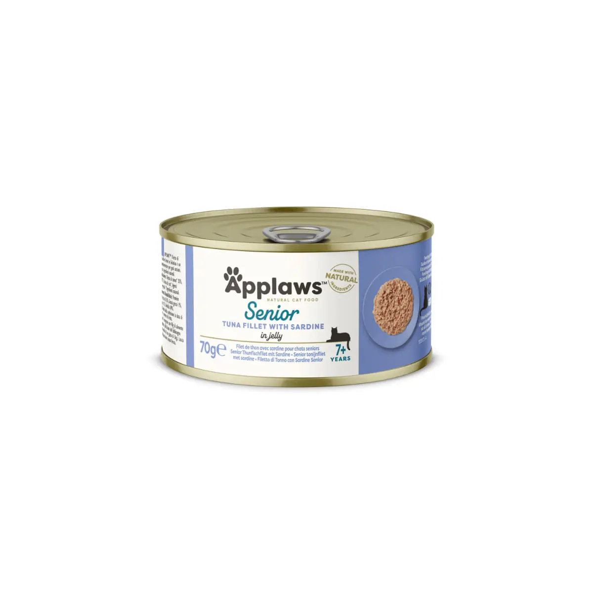 APPLAWS Senior, Ton si Sardine, conserva hrana umeda pisici senior, (in aspic), 70g - Image 2