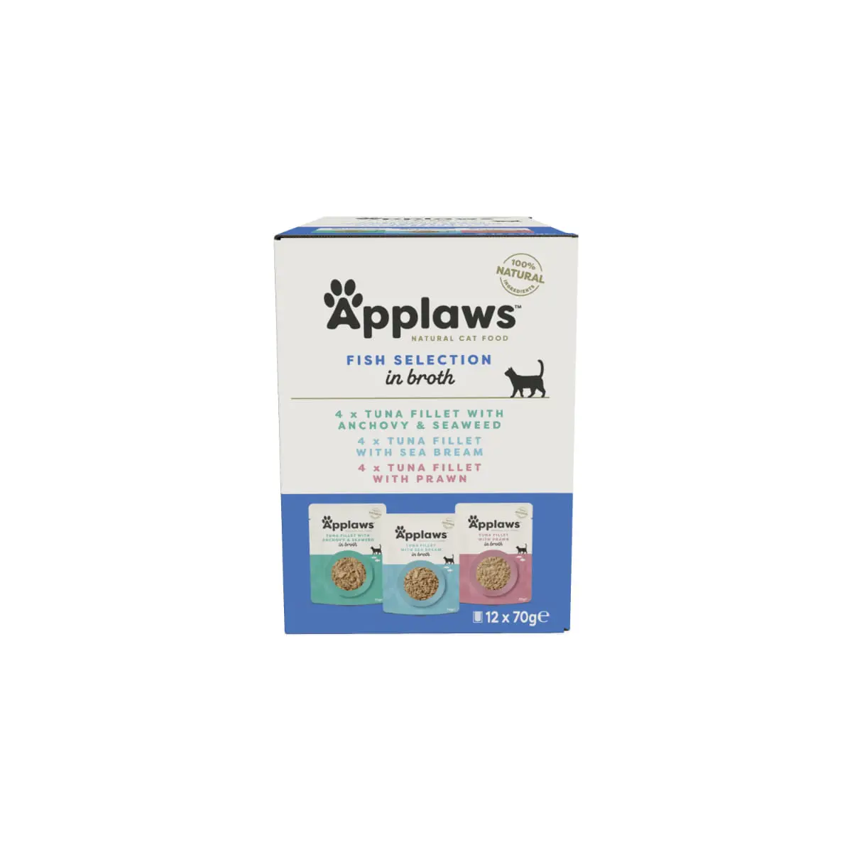 APPLAWS Fish Selection, Peste, plic hrana umeda pisici, (in supa), multipack, 70g x12buc