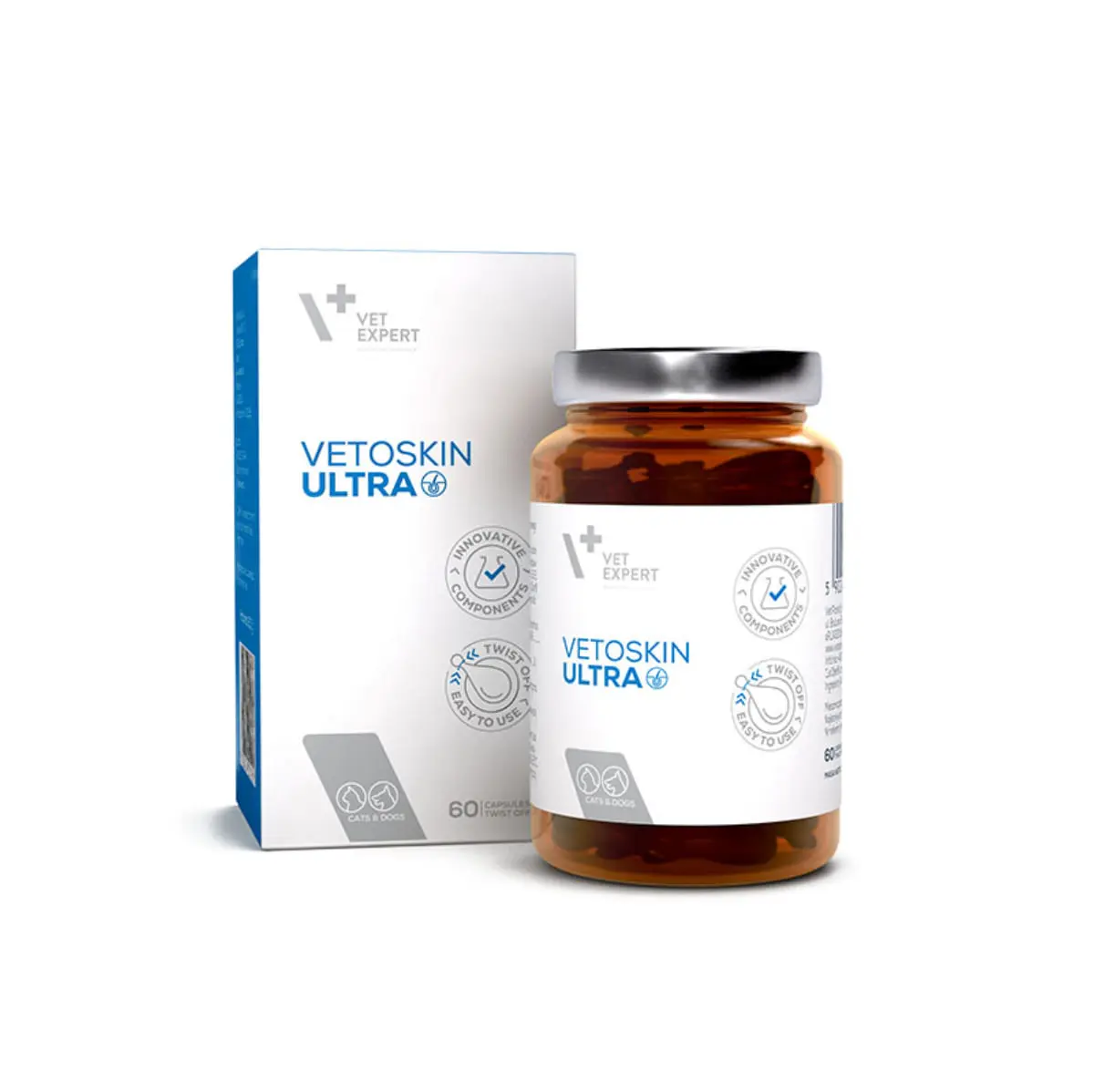 VET EXPERT VetoSkin Ultra, supliment piele & blana caini, capsule VET EXPERT VetoSkin Ultra, supliment piele & blana caini si pisici, flacon, 60 capsule - Image 2