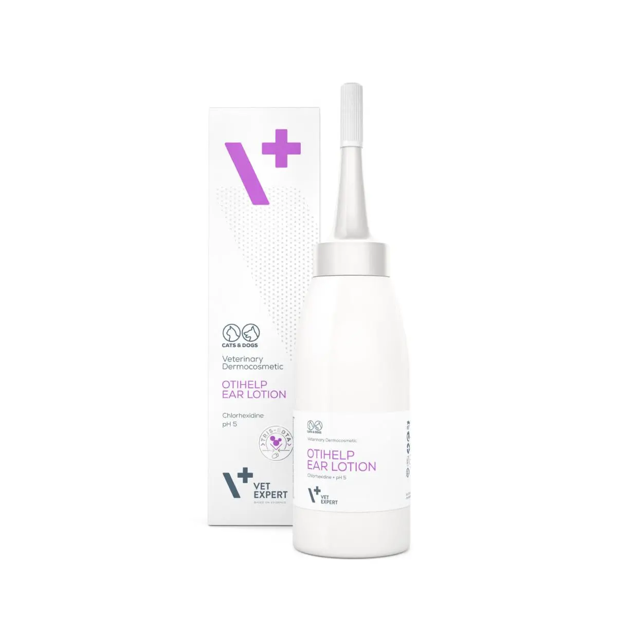 VET EXPERT OtiHelp Ear Lotion, solutie igiena urechilor caini si pisici, antibacteriana / antifungica, hidratanta, flacon cu aplicator, 75ml