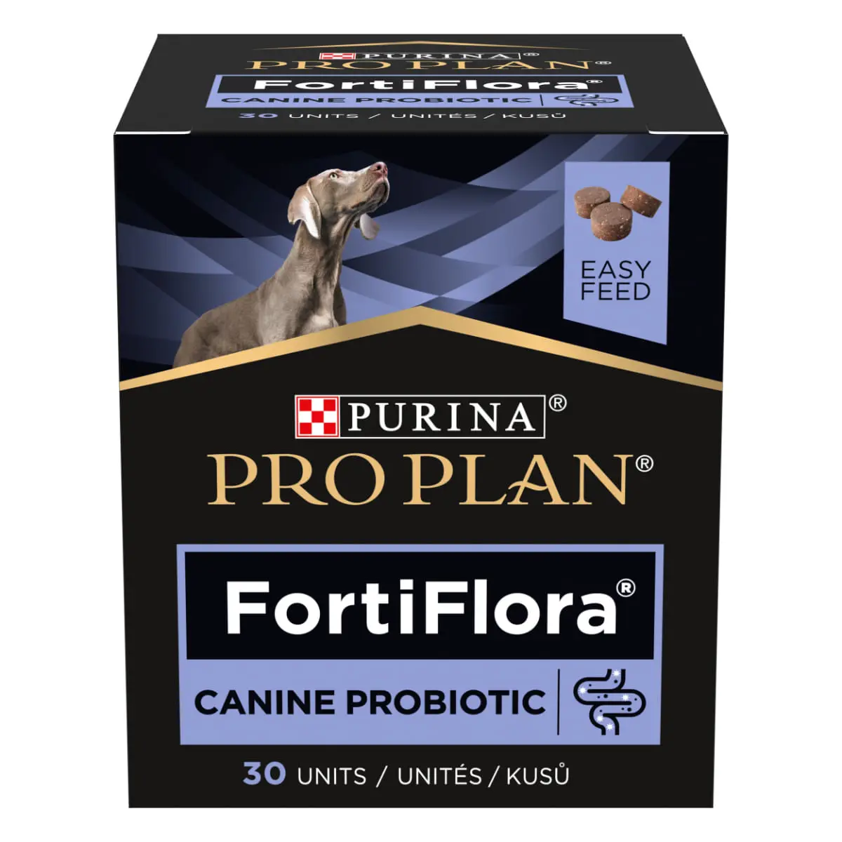 PURINA Pro Plan Veterinary Diets FortiFlora, XS-XL, supliment sistem digestiv & probiotice caini, cutie, 30 comprimate masticabile - Image 2