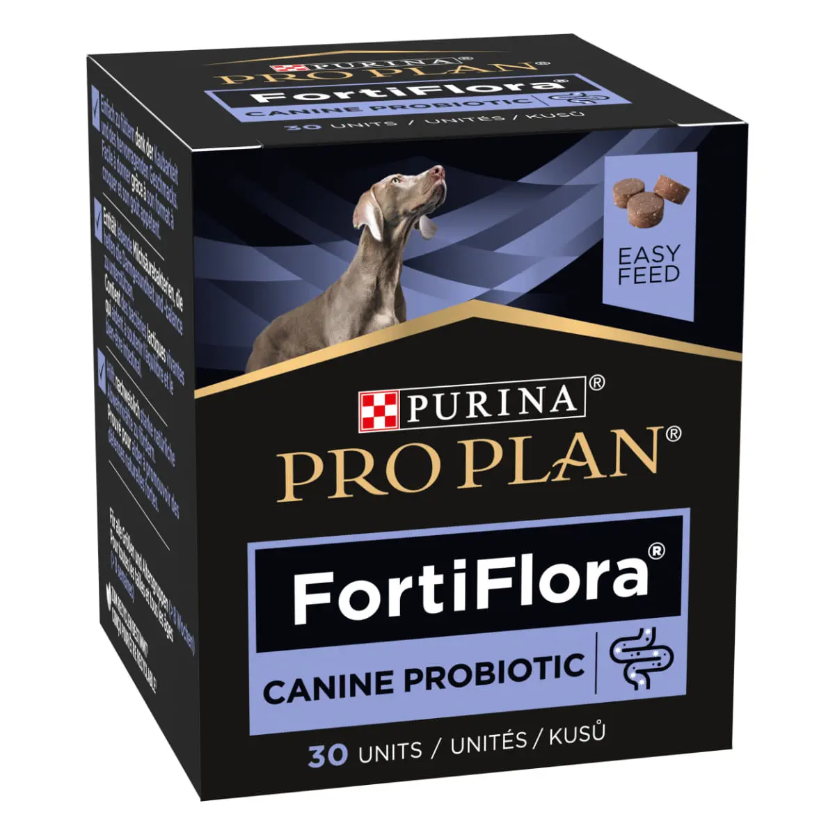 PURINA Pro Plan Veterinary Diets FortiFlora, XS-XL, supliment sistem digestiv & probiotice caini, cutie, 30 comprimate masticabile - Image 3