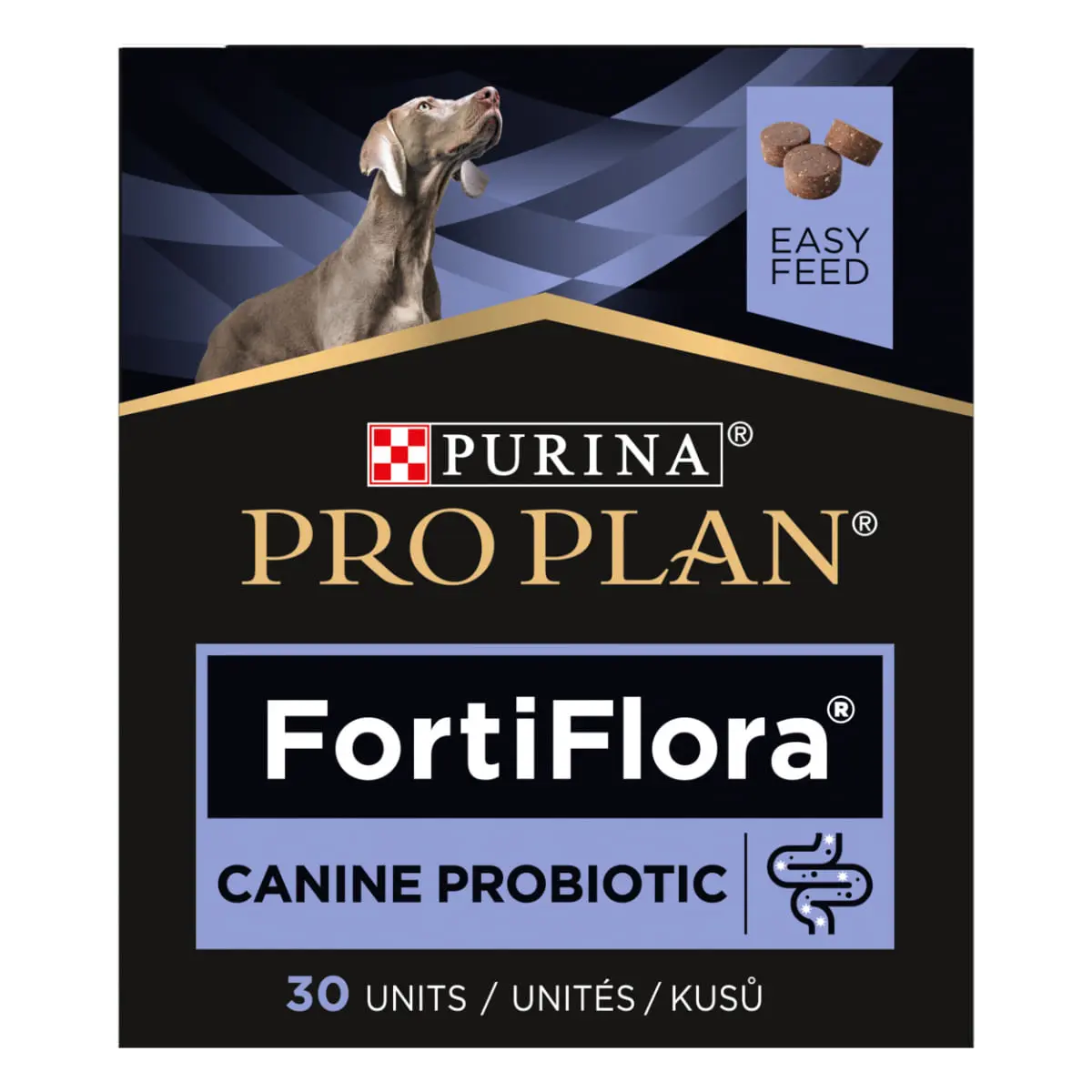 PURINA Pro Plan Veterinary Diets FortiFlora, XS-XL, supliment sistem digestiv & probiotice caini, cutie, 30 comprimate masticabile - Image 4