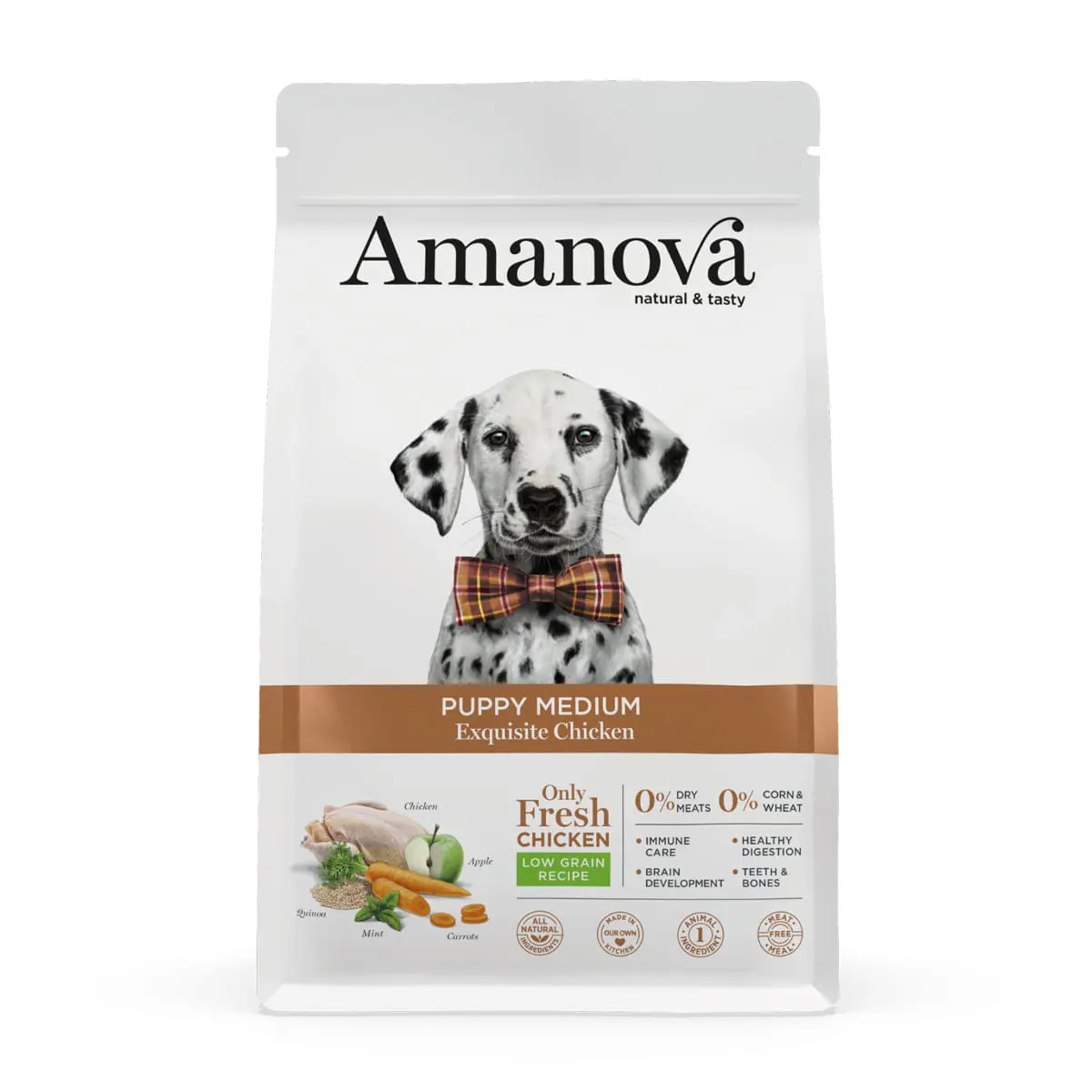AMANOVA Puppy Medium, M-L, Pui, hrana uscata monoproteica caini junior, 2kg