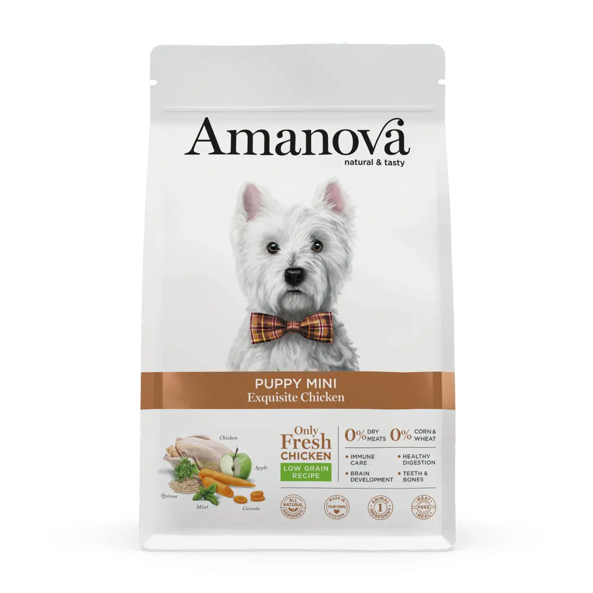 AMANOVA Puppy Mini, XS-S, Pui, hrana uscata monoproteica caini junior, 2kg