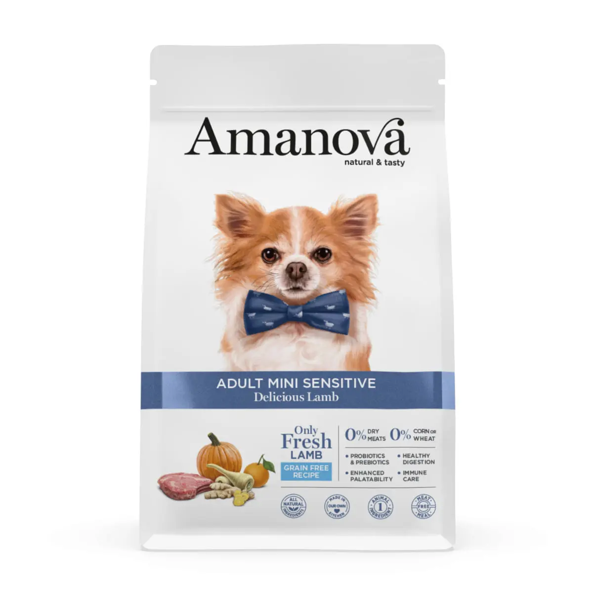 AMANOVA Adult Mini Sensitive, XS-S, Miel, hrana uscata monoproteica fara cereale caini, piele & blana, sistem digestiv, 7kg - Image 2