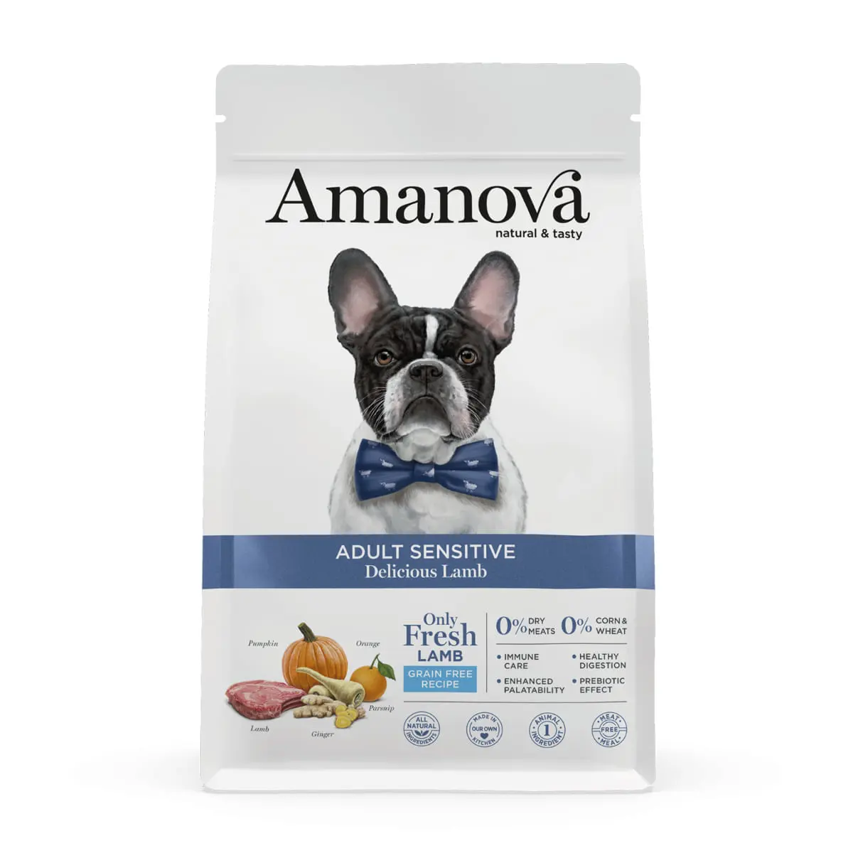 AMANOVA Adult Sensitive, XS-XL, Miel, hrana uscata monoproteica fara cereale caini, piele & blana, sistem digestiv, 10kg