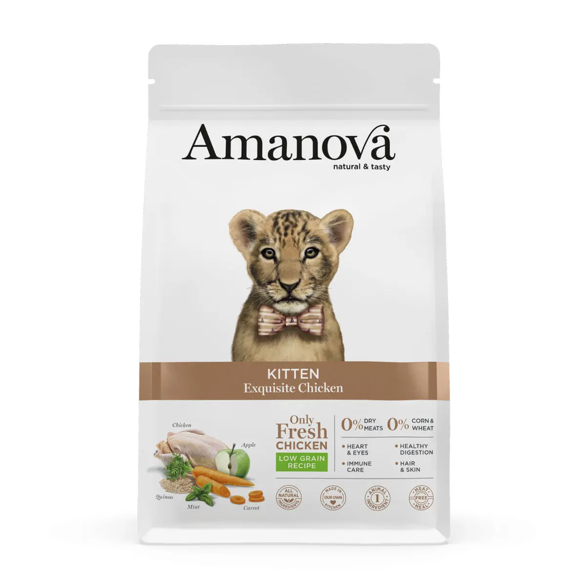 AMANOVA Kitten, Pui, hrana uscata monoproteica pisici junior, 1.5kg