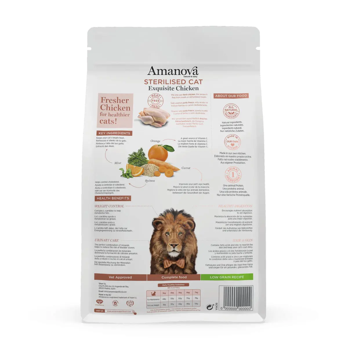 AMANOVA Sterilised, Pui, hrana uscata monoproteica pisici sterilizate, 1.5kg - Image 3