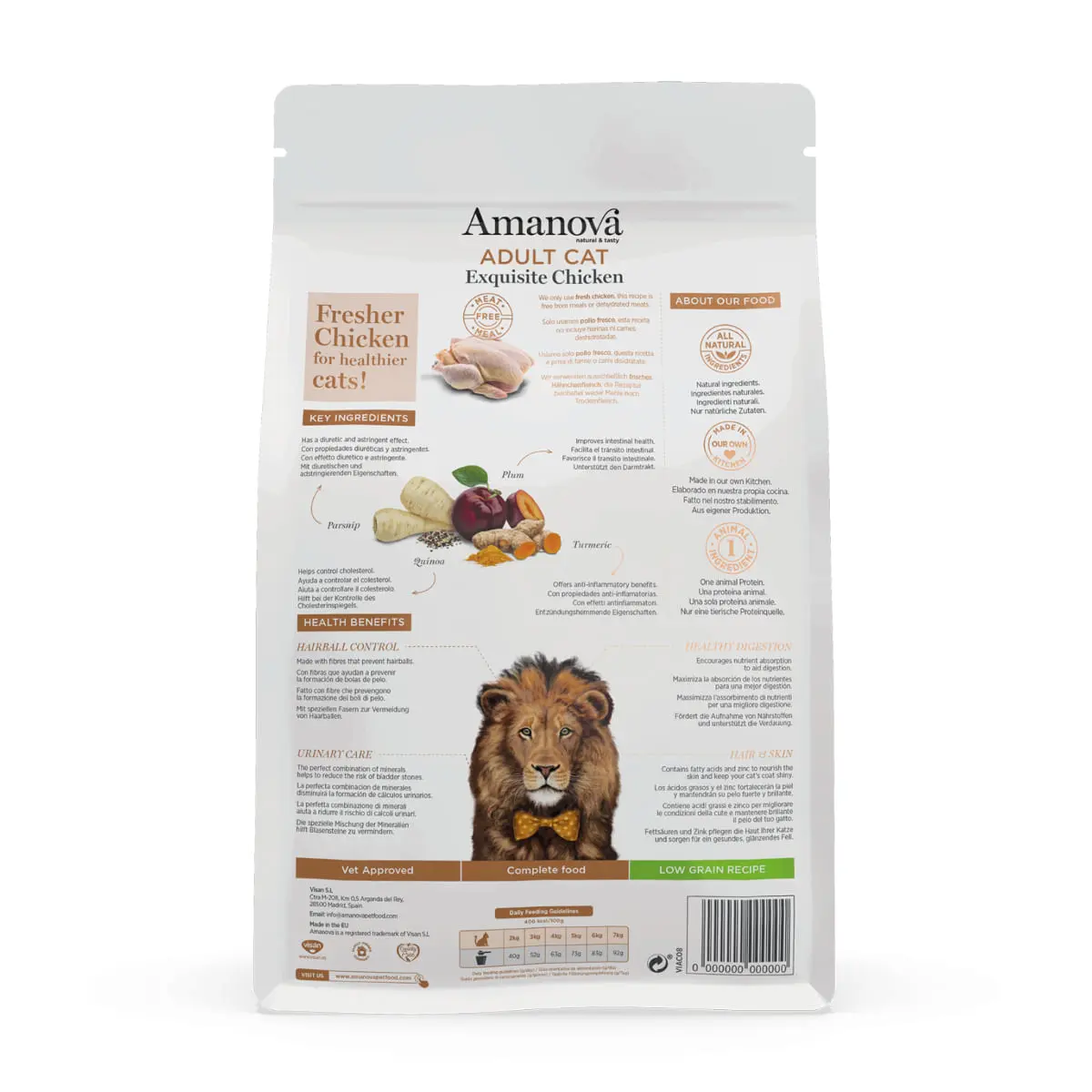 AMANOVA Adult, Pui, hrana uscata monoproteica pisici, 6kg - Image 3