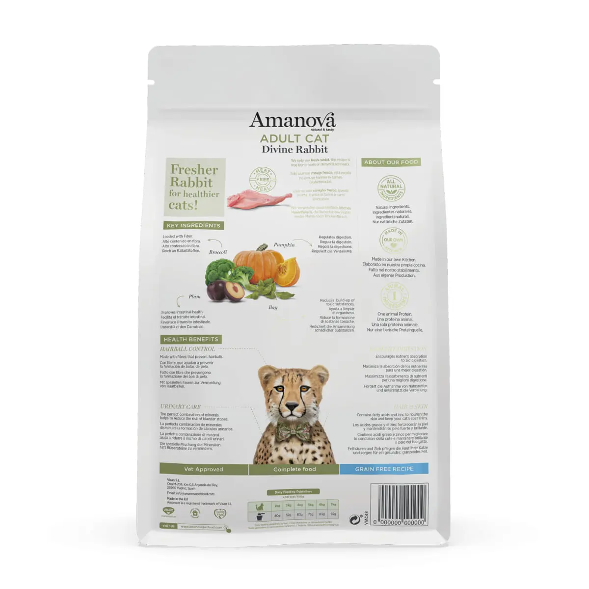 AMANOVA Adult, Iepure, hrana uscata monoproteica fara cereale pisici, 1.5kg - Image 3