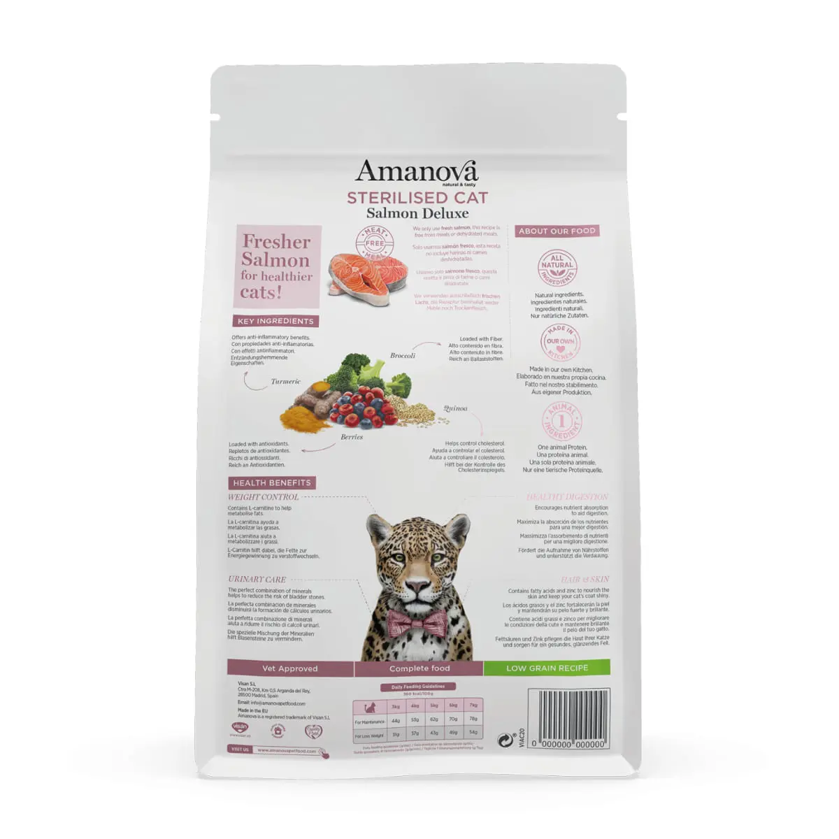 AMANOVA Sterilised, Somon, hrana uscata monoproteica pisici sterilizate, 1.5kg - Image 3