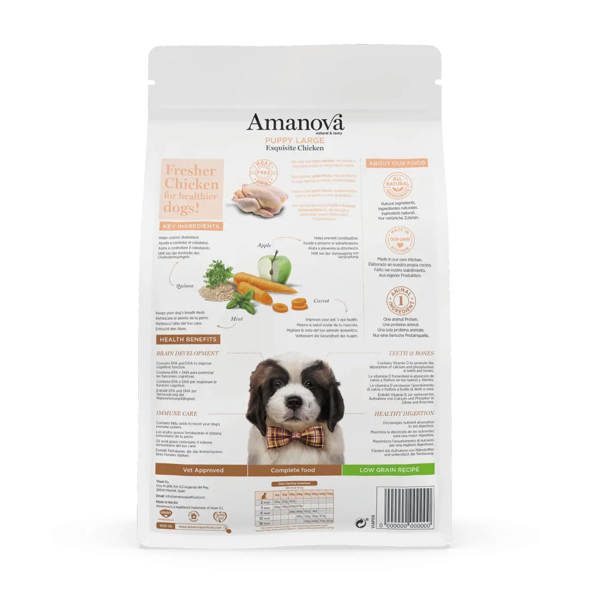 AMANOVA Puppy Large, L-XL, Pui, hrana uscata monoproteica caini junior, 12kg - Image 3