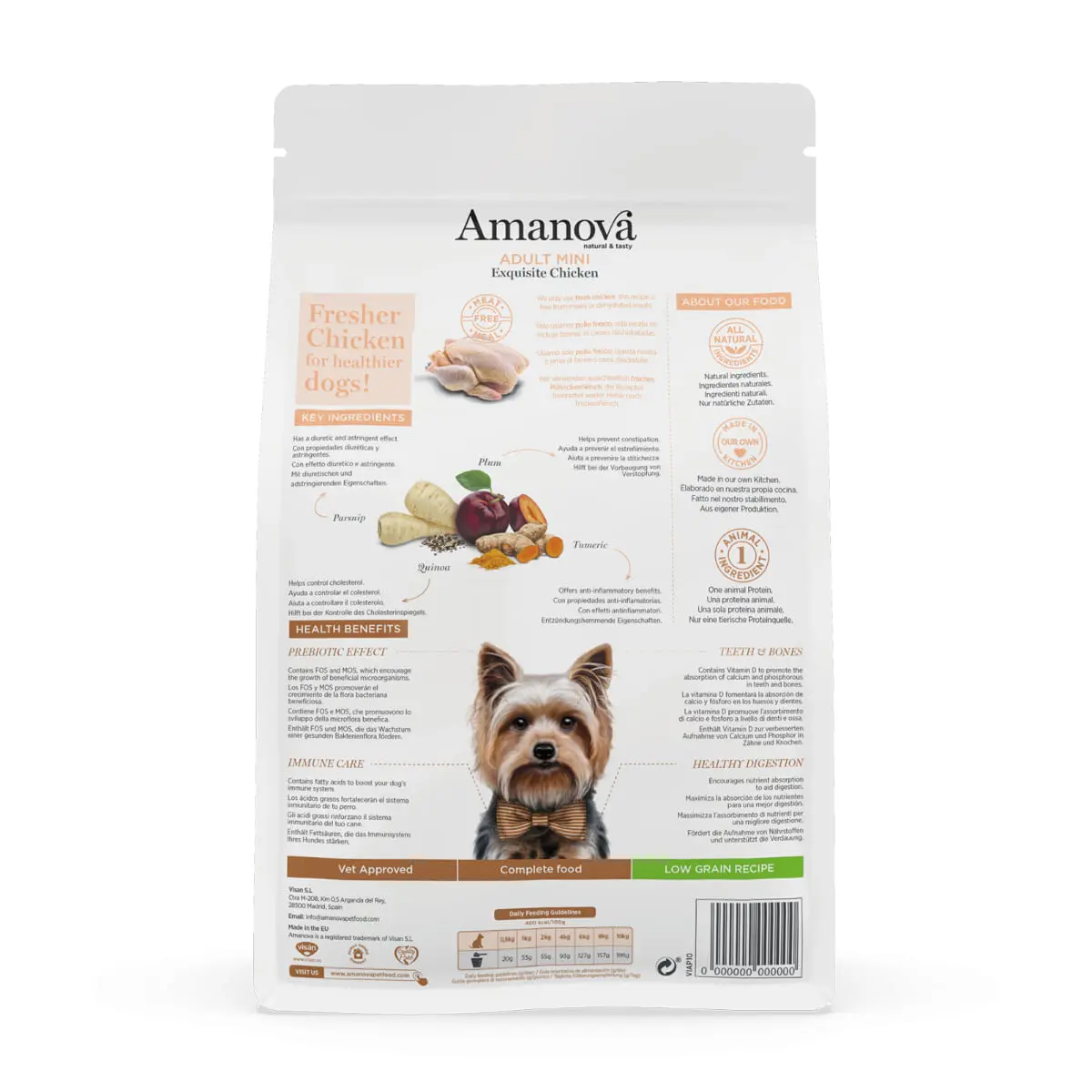 AMANOVA Adult Mini, XS-S, Pui, hrana uscata monoproteica caini, 7kg - Image 3