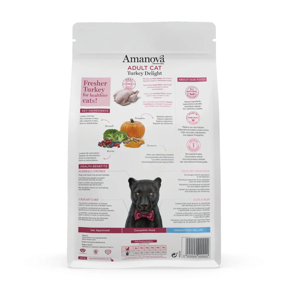 AMANOVA Adult, Curcan, hrana uscata monoproteica fara cereale pisici, 1.5kg - Image 3
