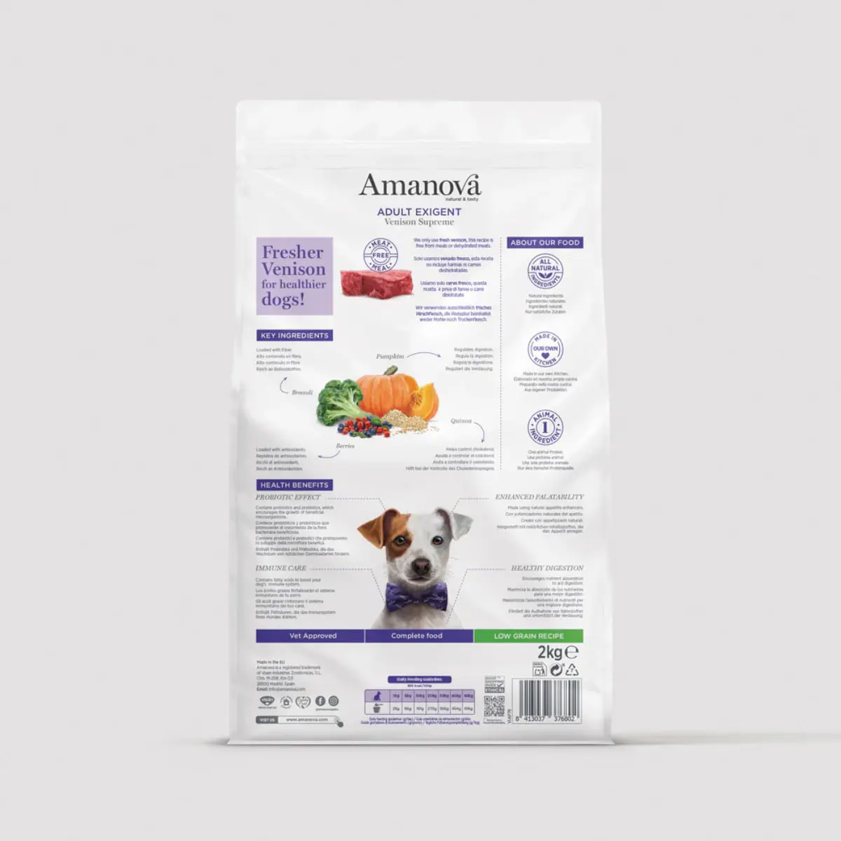 AMANOVA Adult Exigent, XS-XL, Vanat, hrana uscata monoproteica caini, apetit capricios, 10kg - Image 3