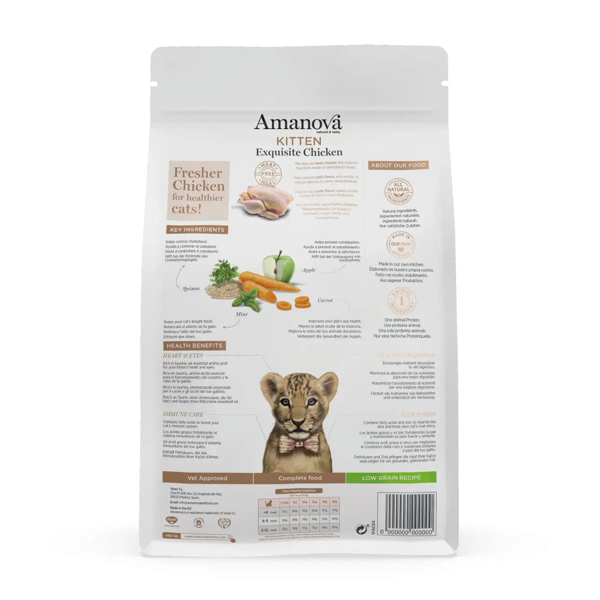 AMANOVA Kitten, Pui, hrana uscata monoproteica pisici junior, 1.5kg - Image 3