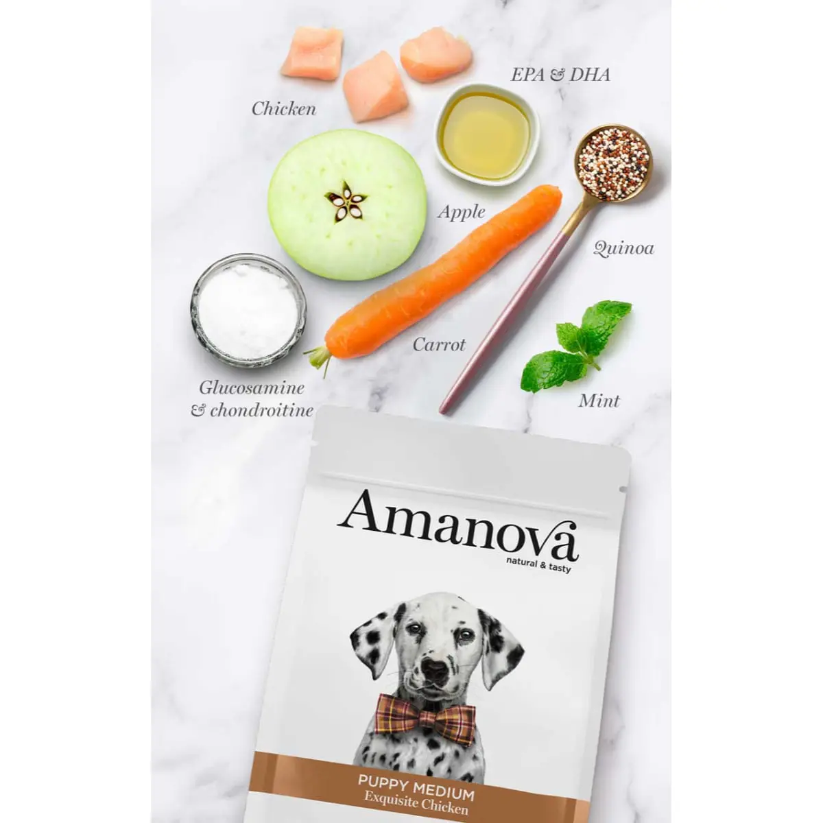AMANOVA Puppy Medium, M-L, Pui, hrana uscata monoproteica caini junior, 2kg - Image 4
